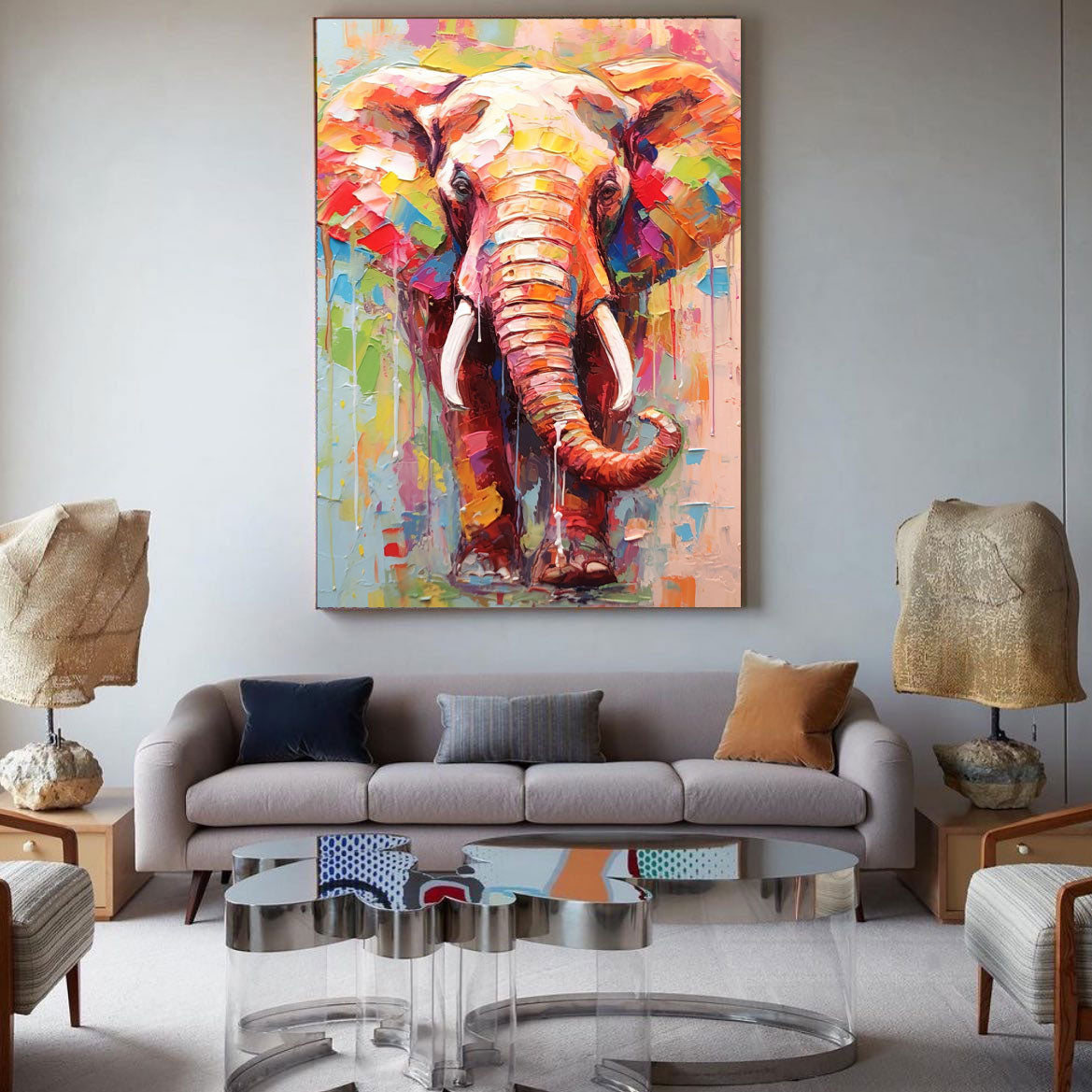 Radiant Elephant in Vivid Colors