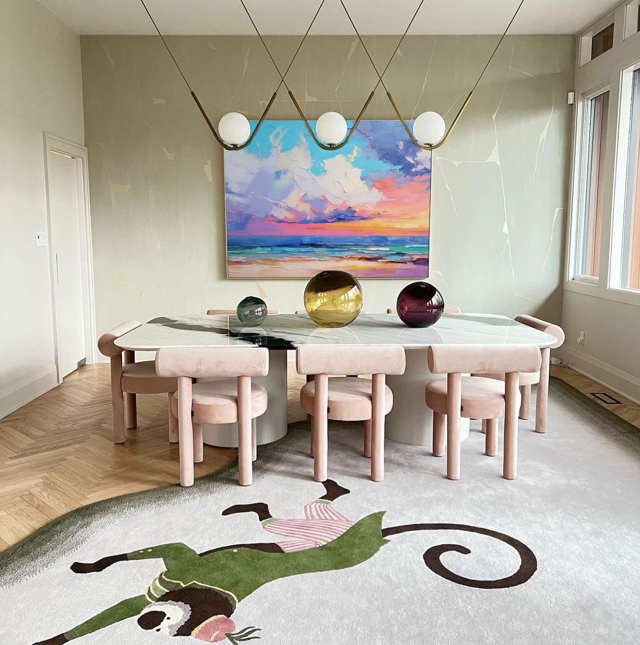 Pastel Sunset Over Calm Waves