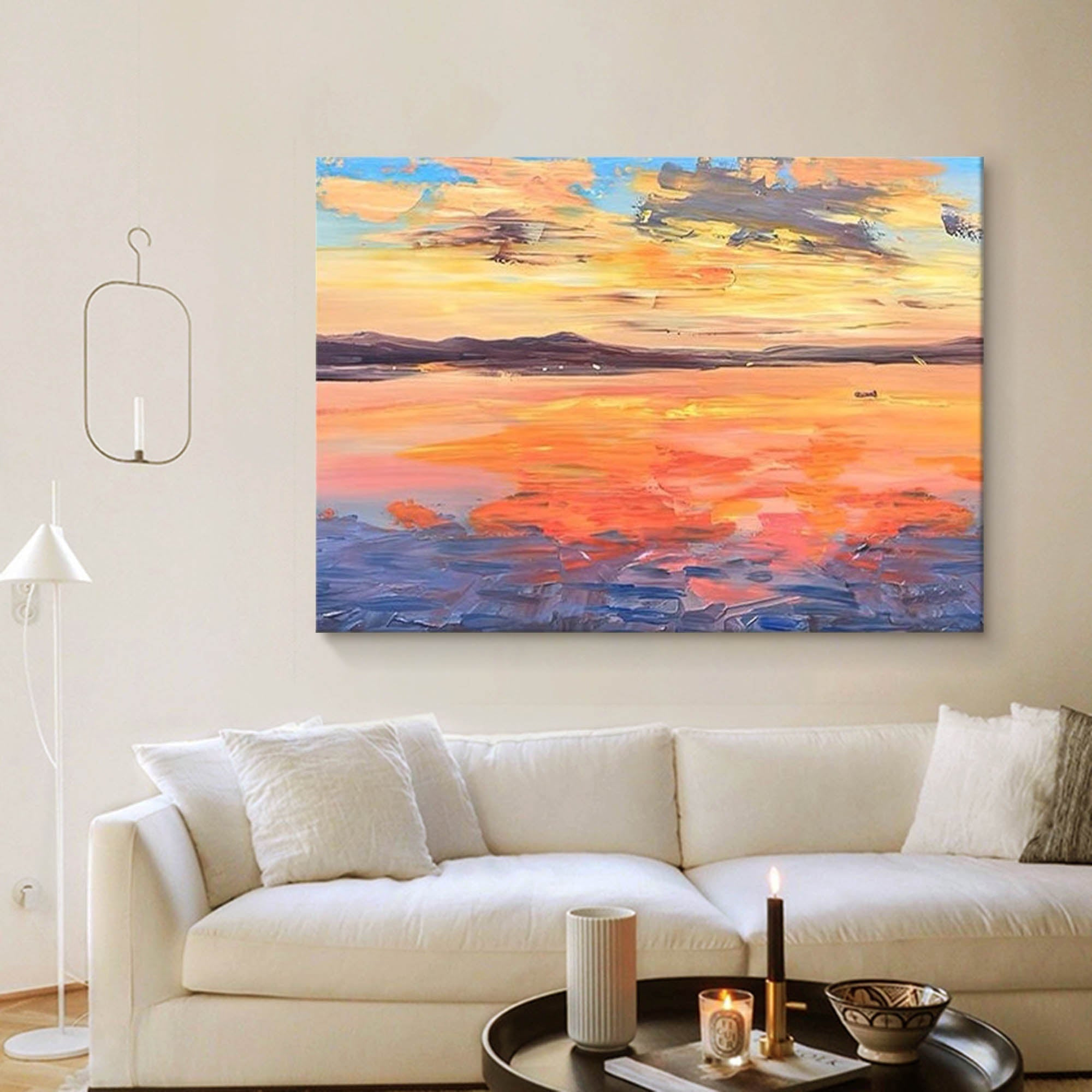 Sunset Glow Abstract Landscape Art