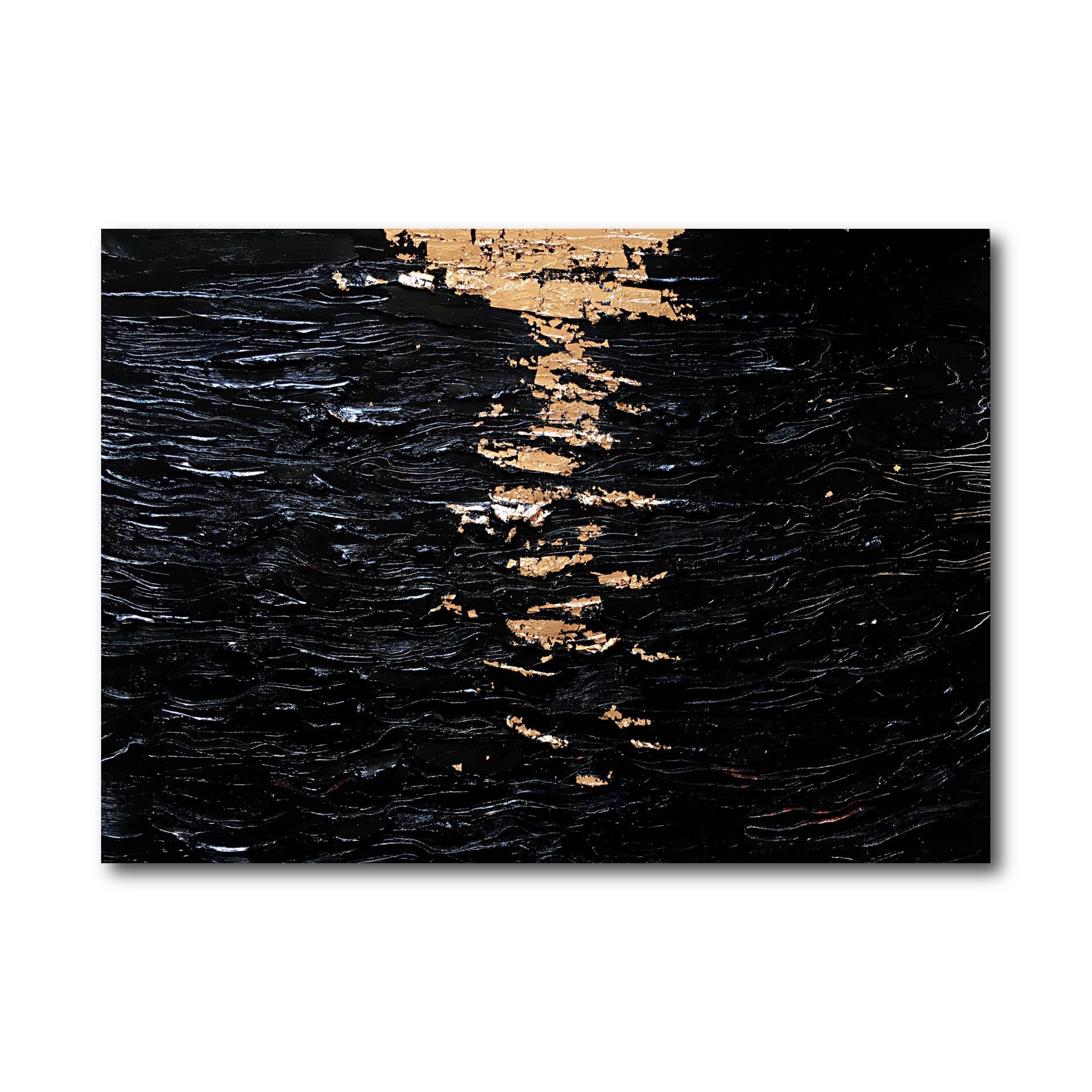 Abstract black and silent ocean texture painting