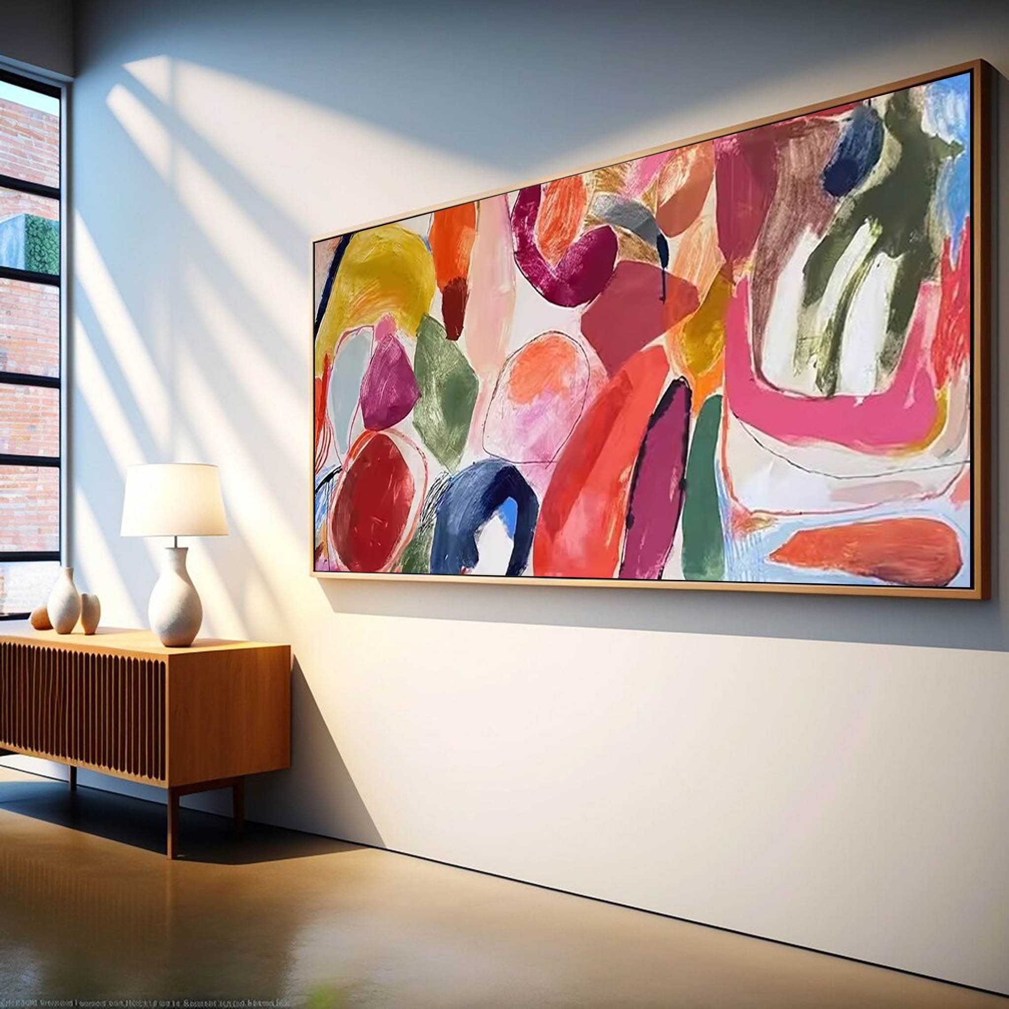 Vibrant Organic Shapes Abstract Art