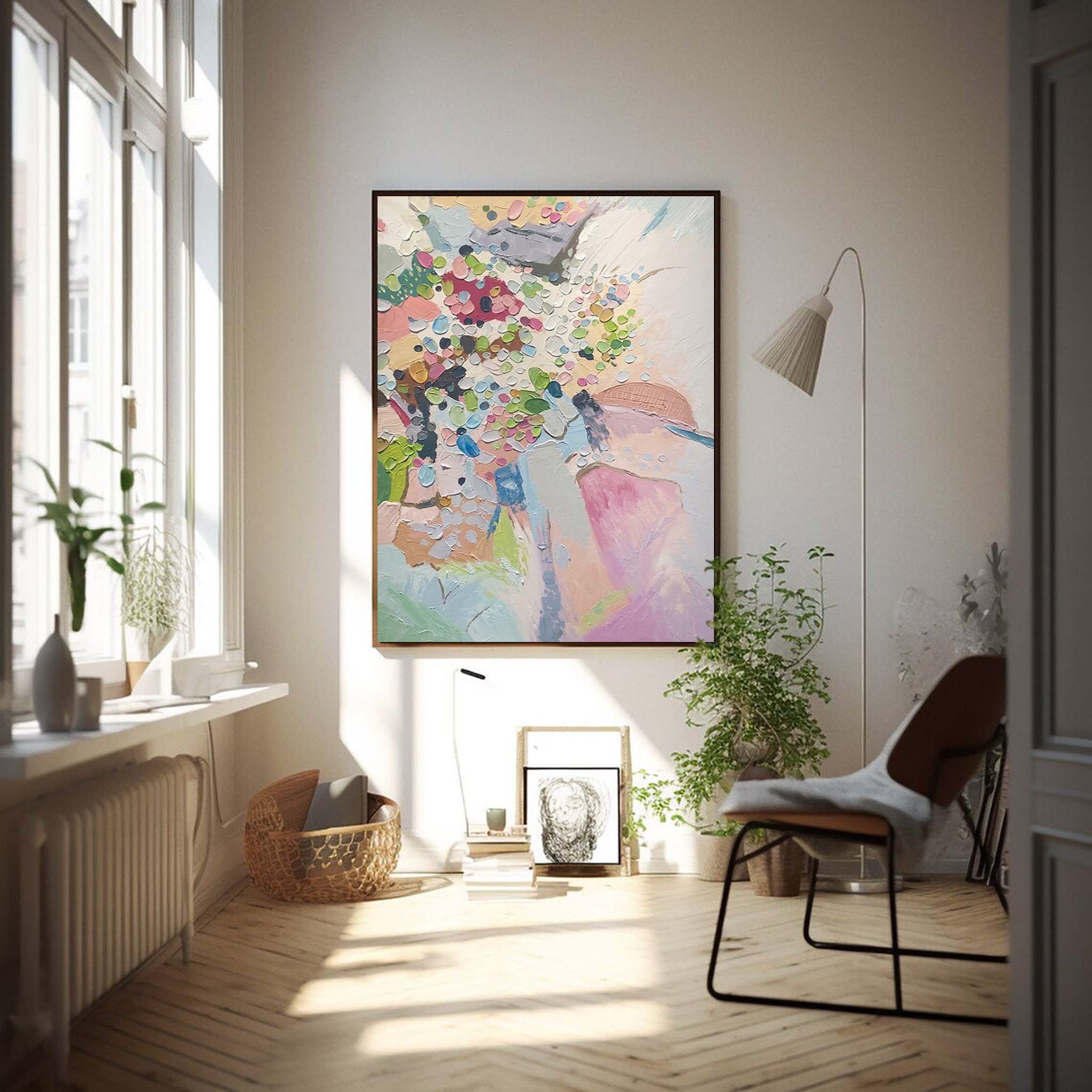 Pastel Dream Abstract Floral Textured Canvas Art