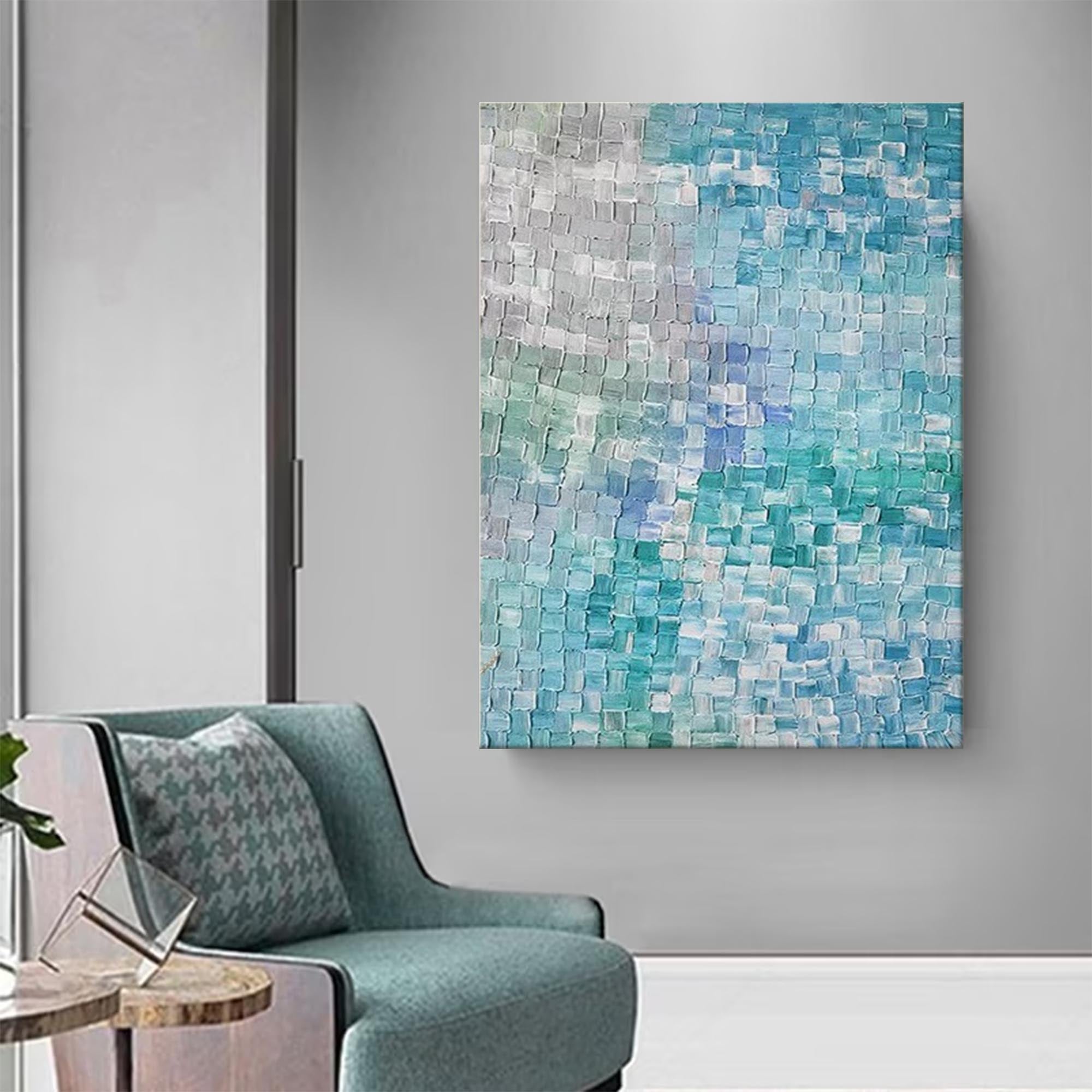 Ocean Breeze Textured Abstract Art