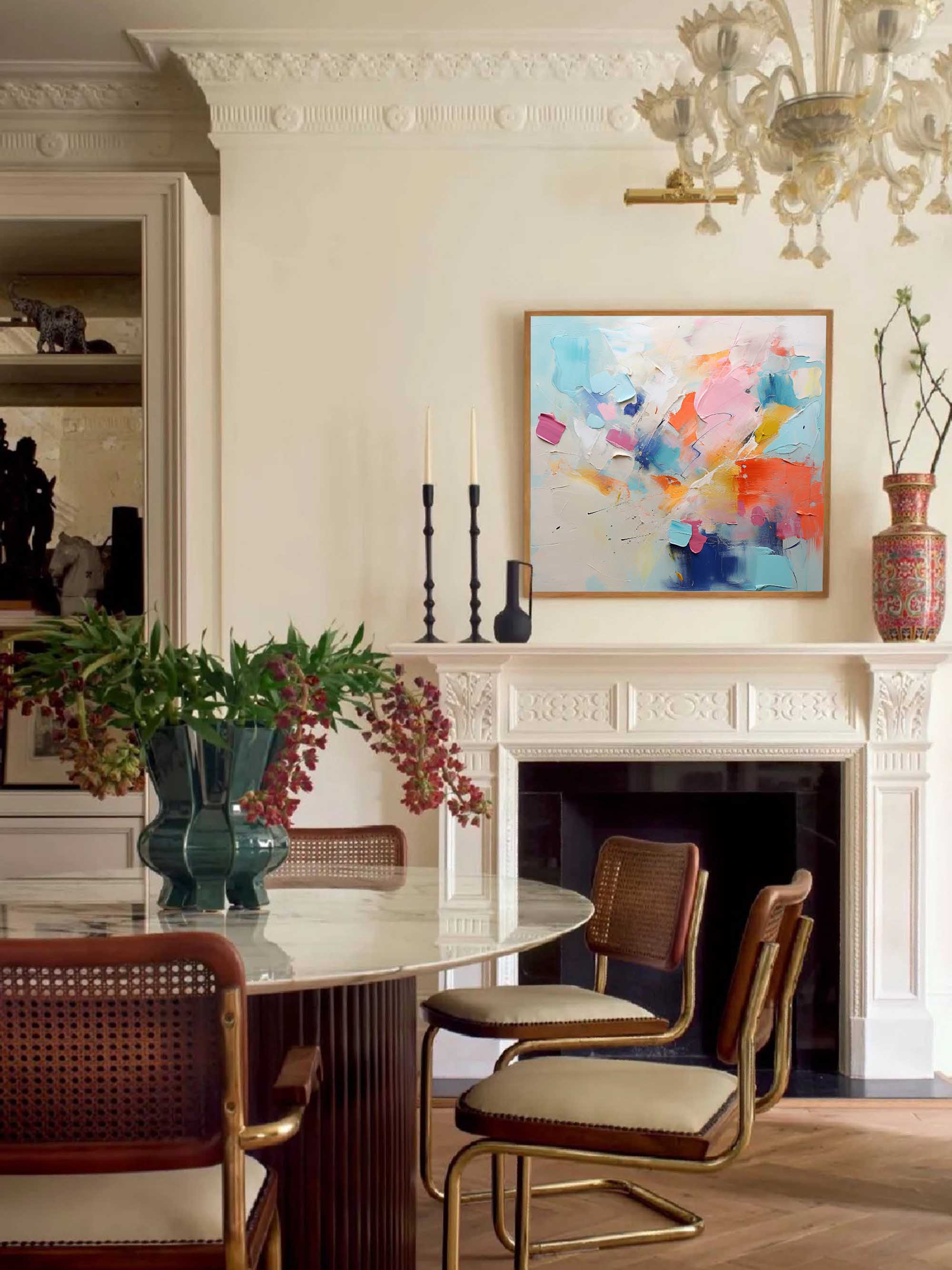 Abstract Bold Color Brushstroke Art