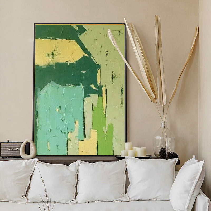 Green Toned Abstract Textured Art