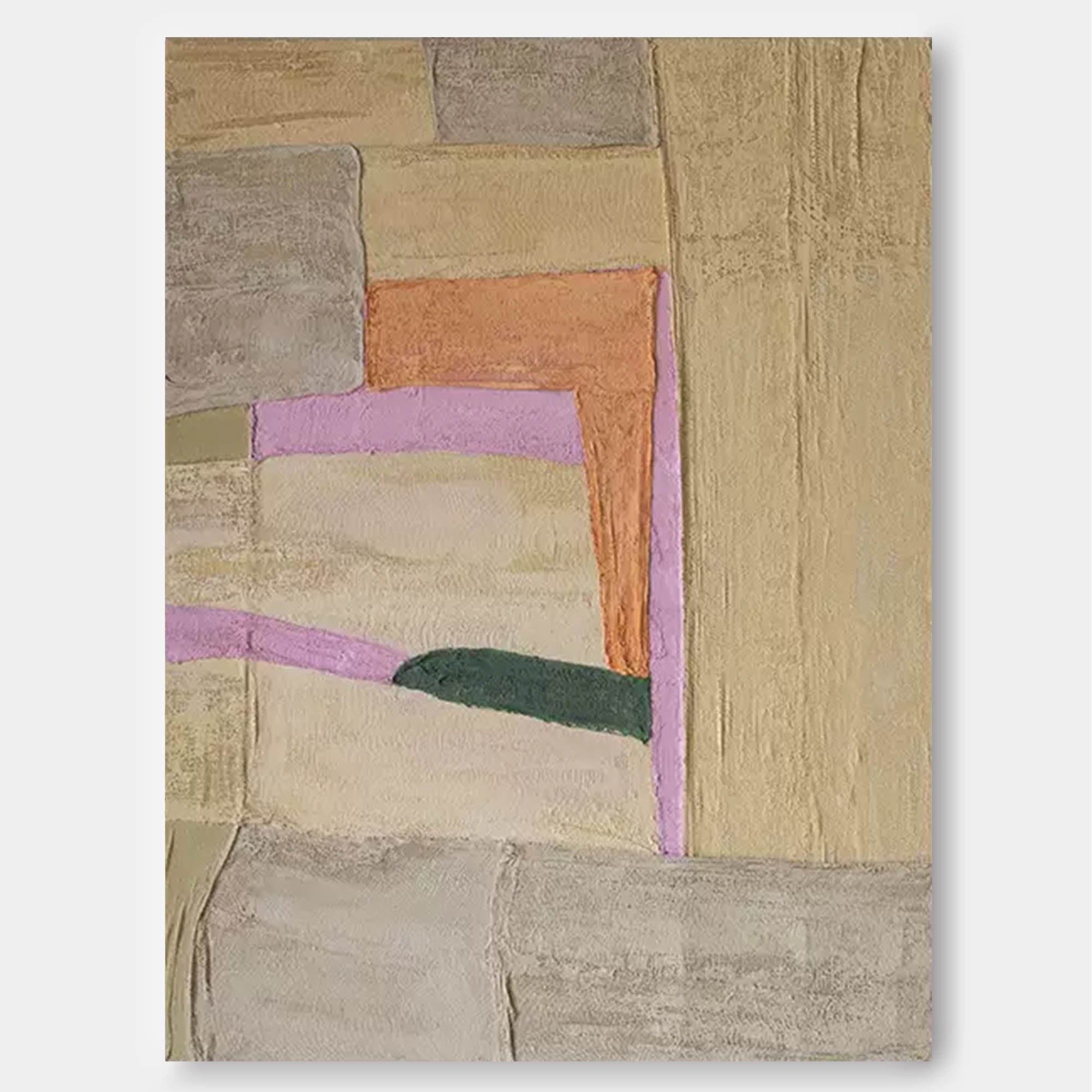 Muted Geometric Abstract Canvas Art