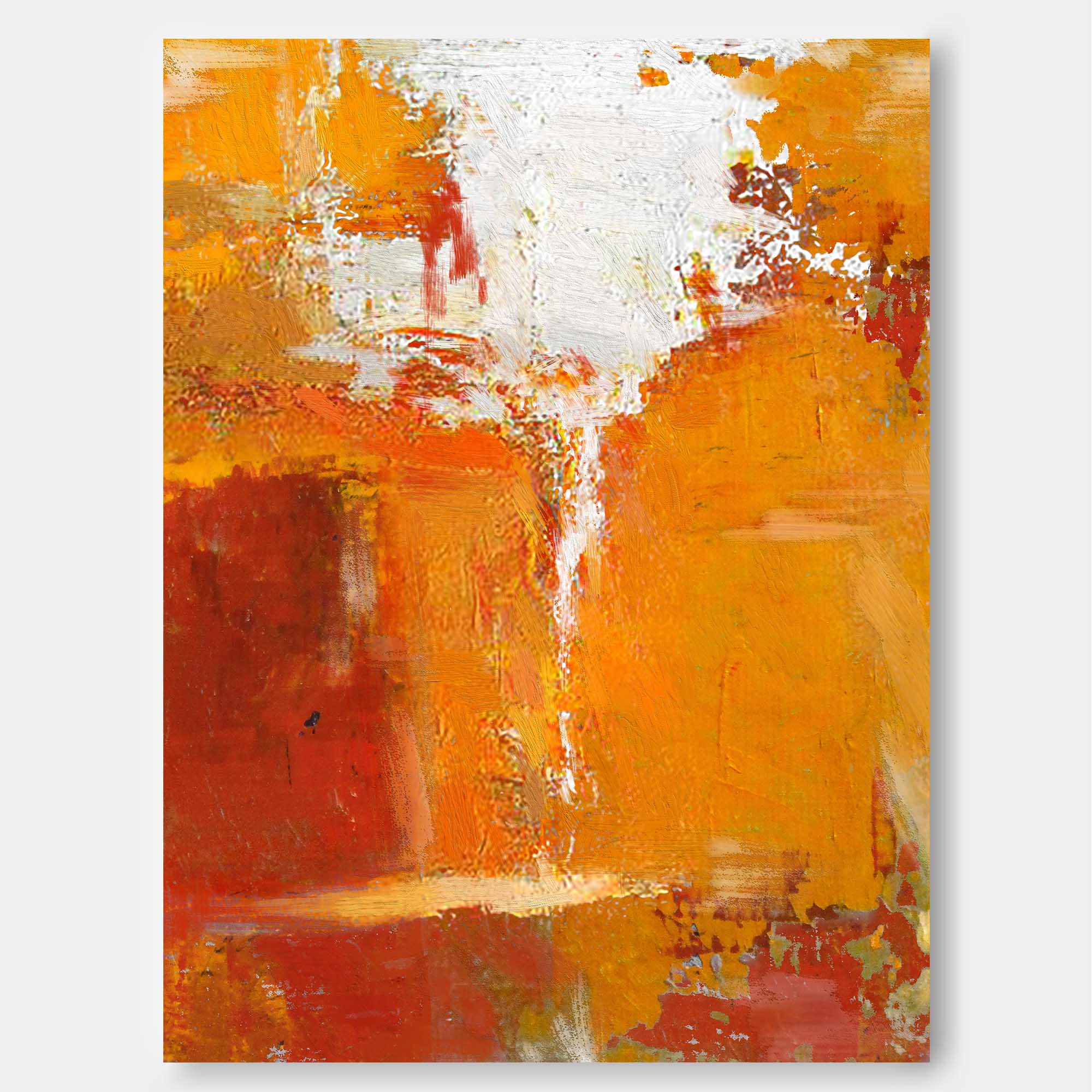 Fiery Sunset Abstract Canvas Art