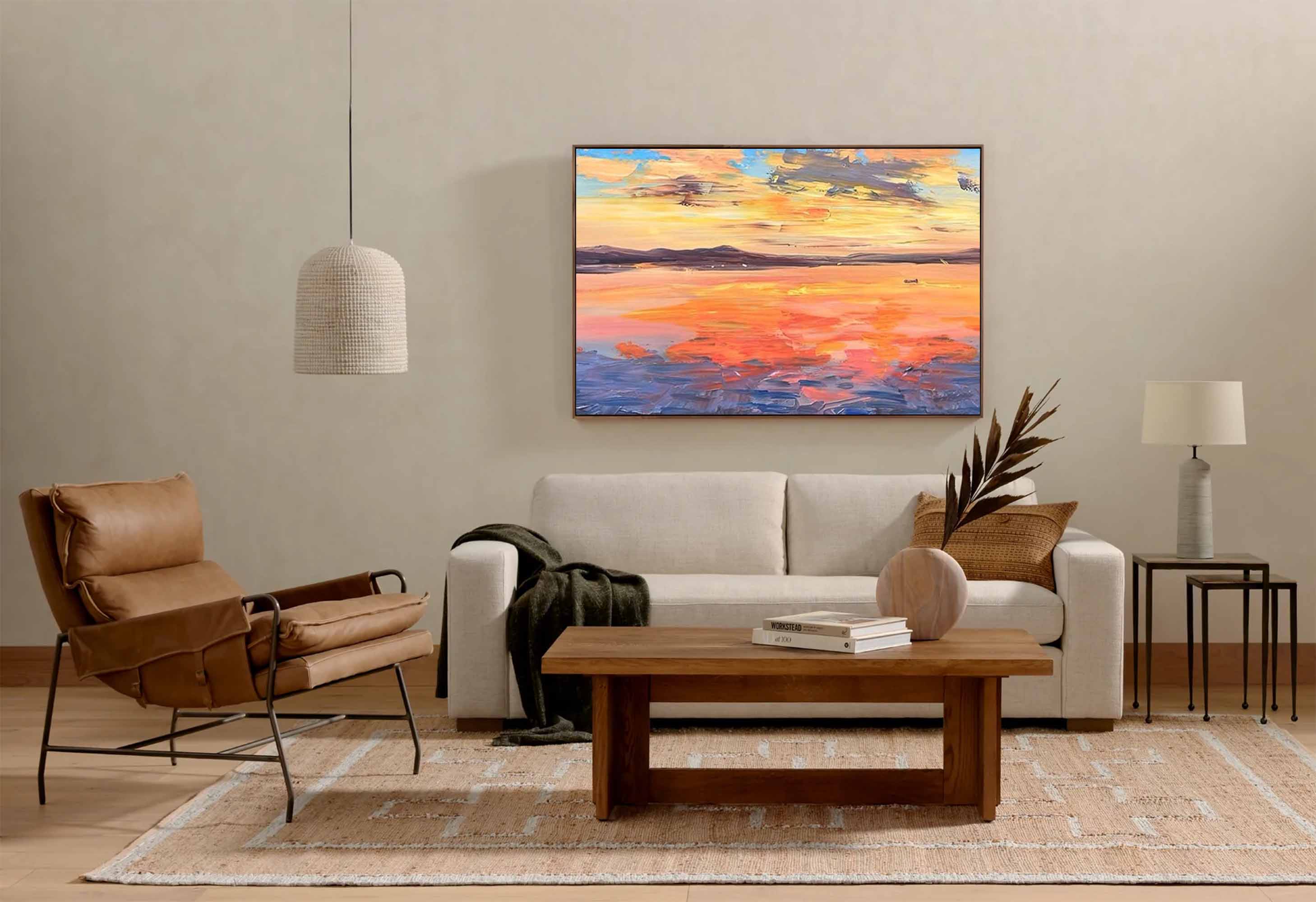 Sunset Glow Abstract Landscape Art