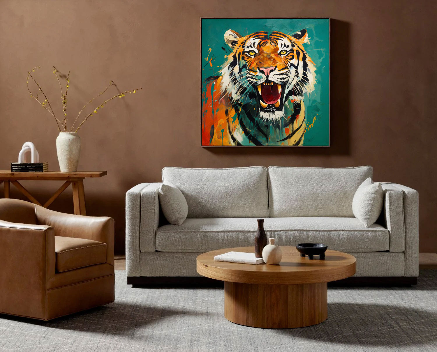 Roaring Tiger in Vibrant Expression