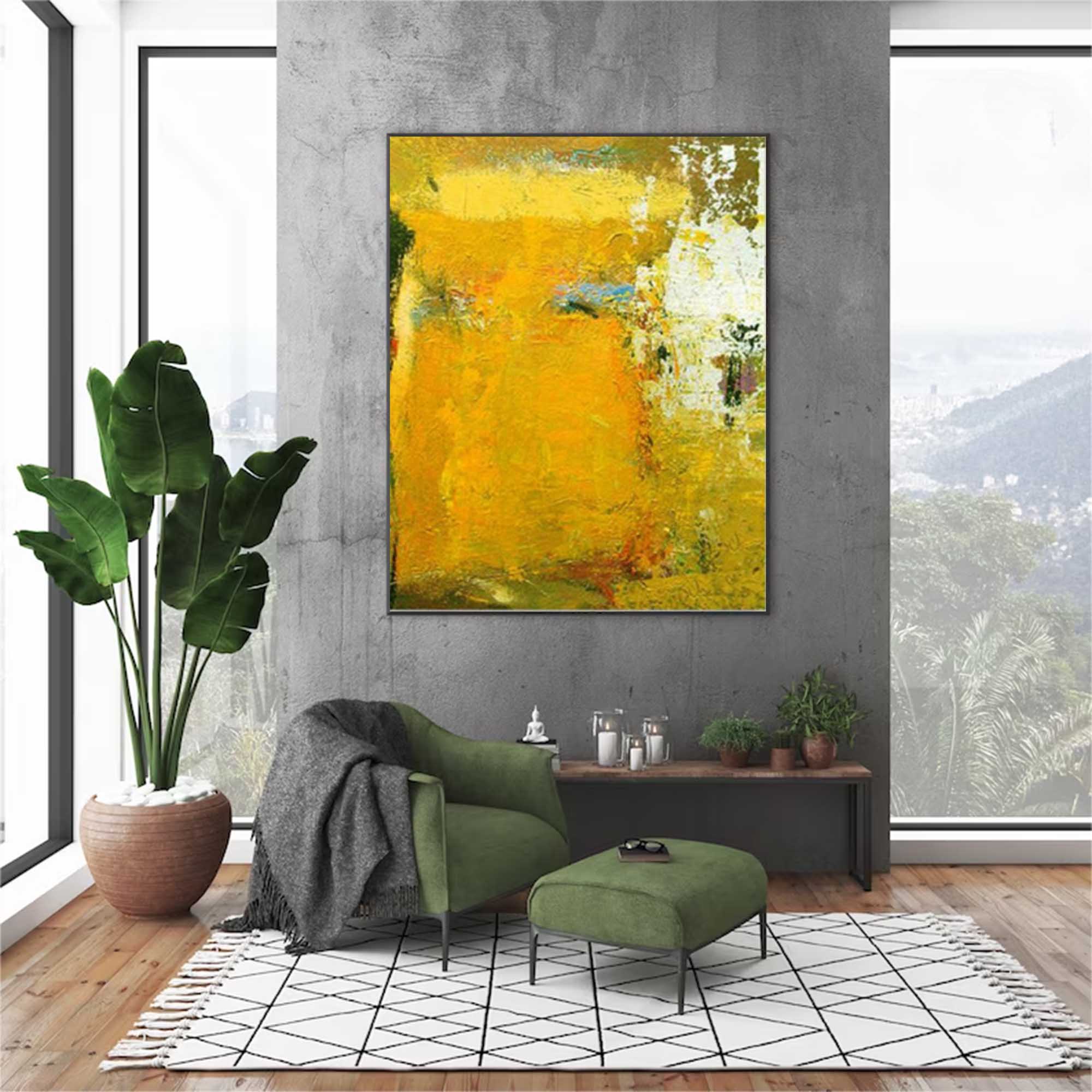 Golden Abstract Textured Canvas
