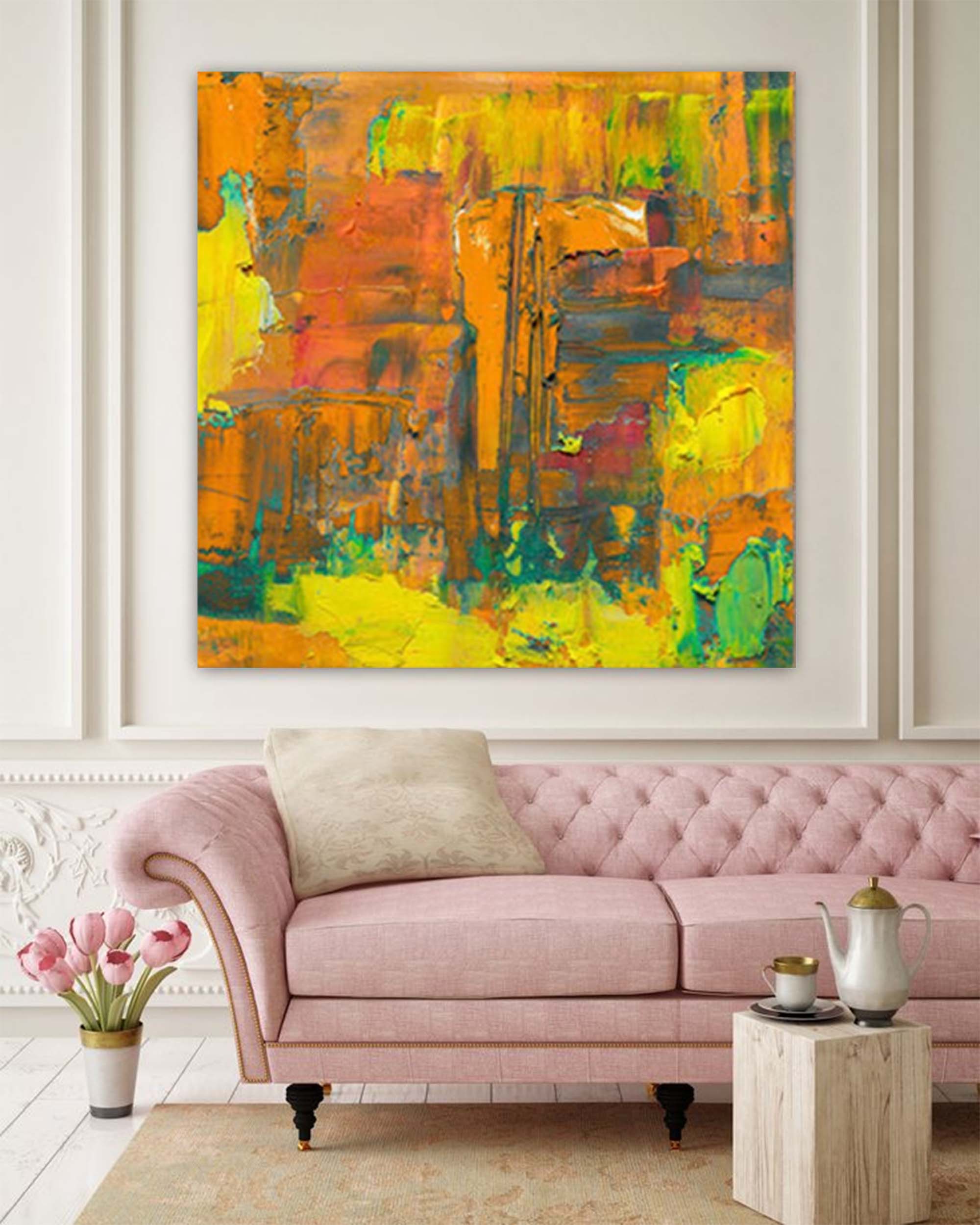 Vibrant Abstract Textured Canvas