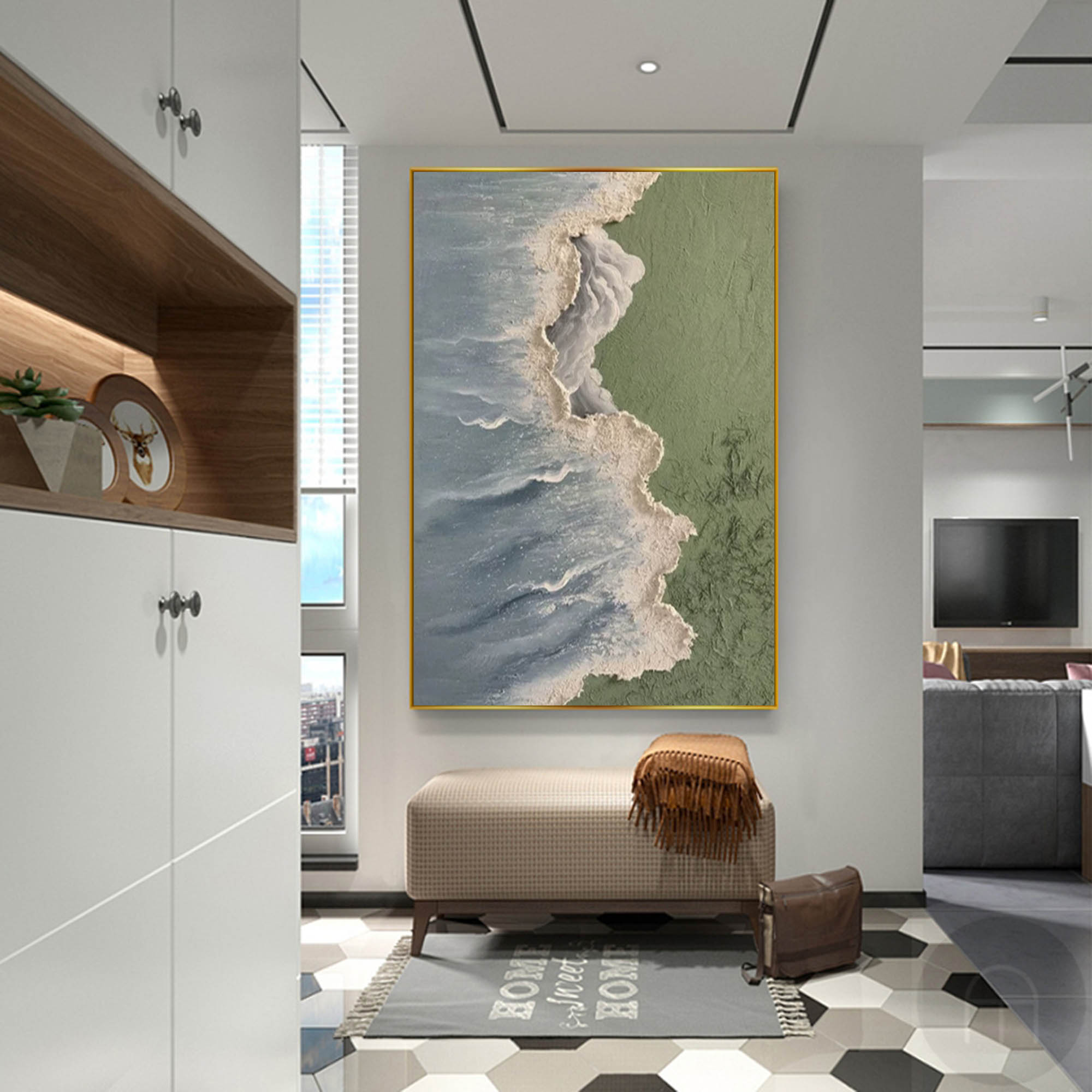 Textured Coastal Shoreline Art