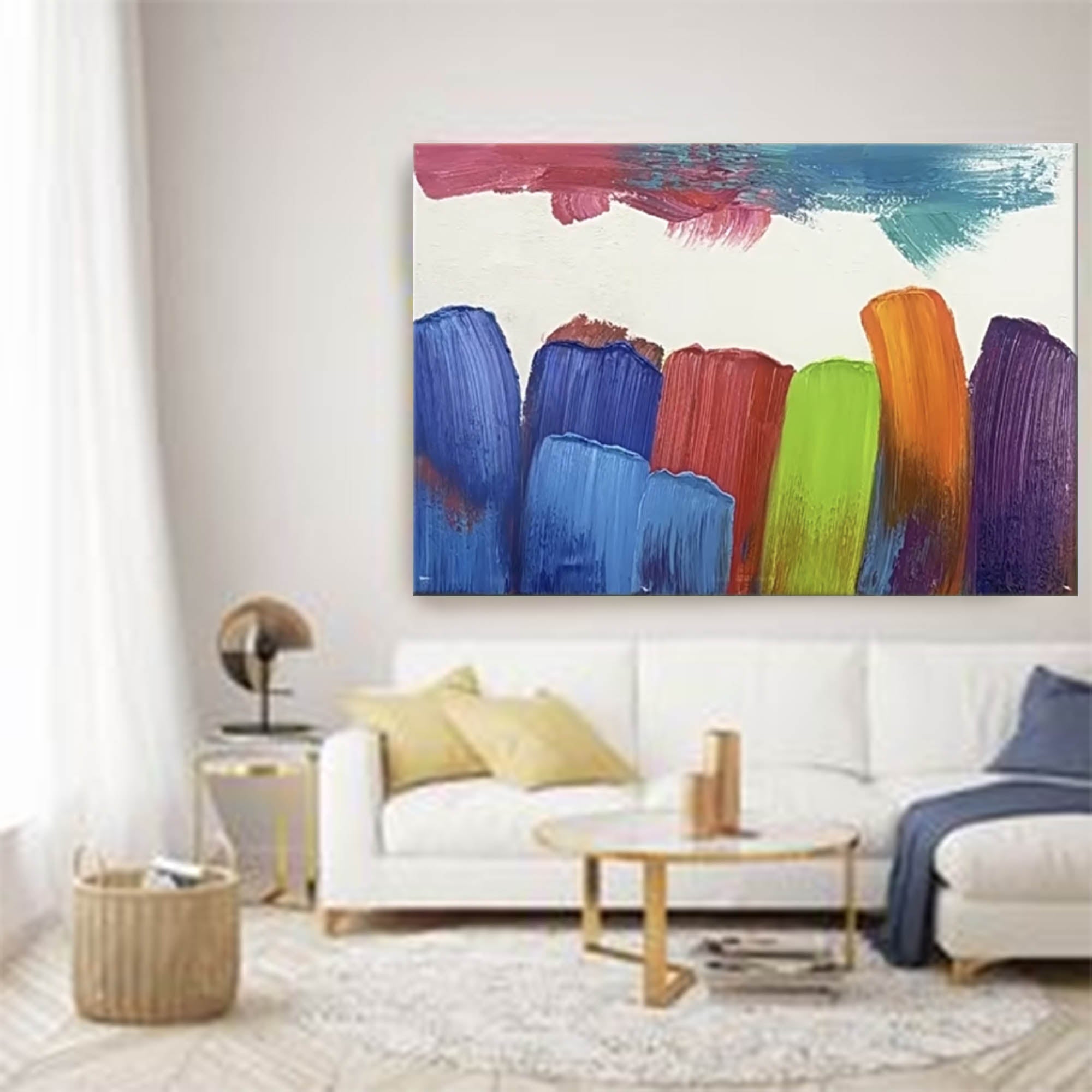 Bold Color Strokes Abstract Canvas Art