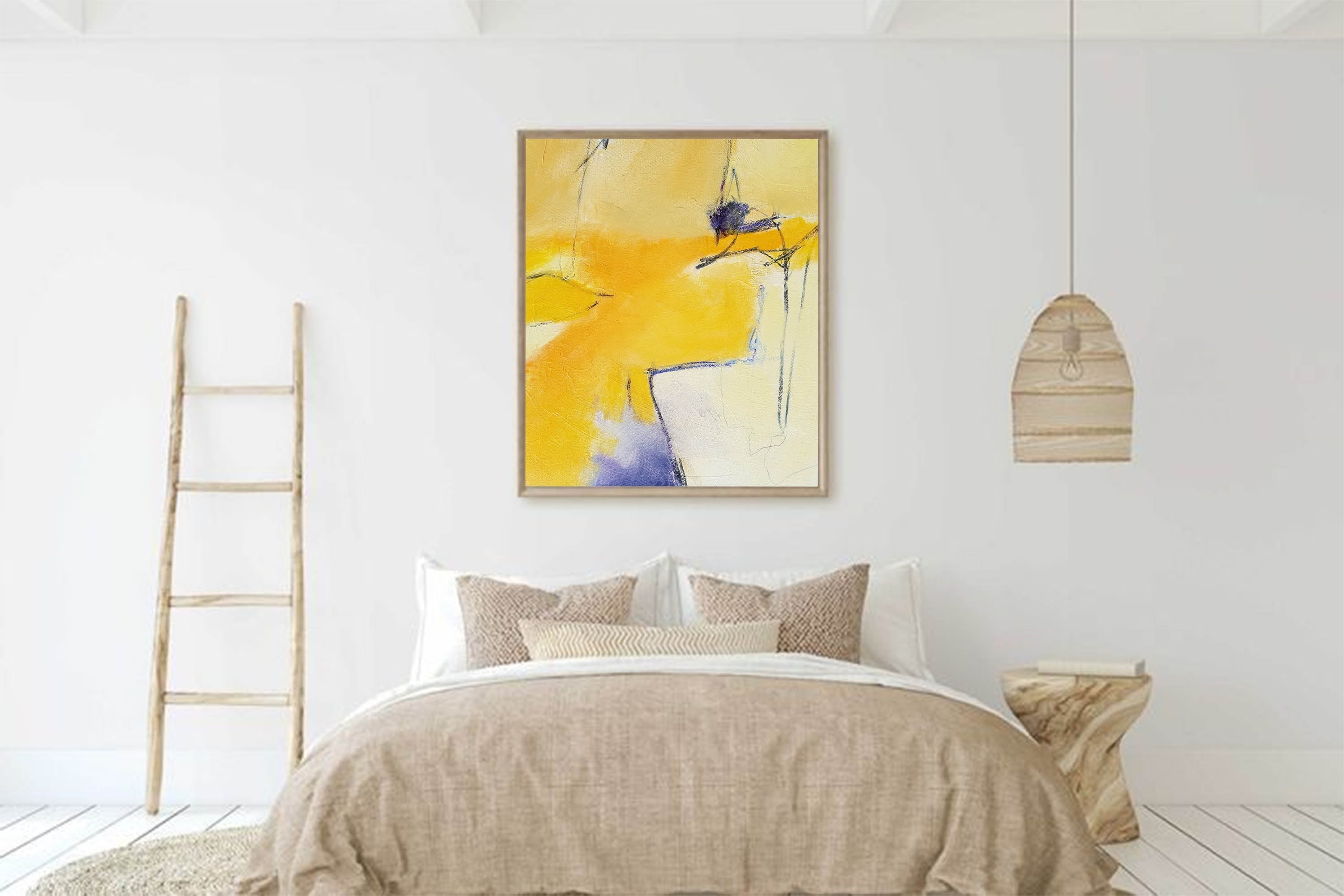 Golden Glow Abstract Canvas Art