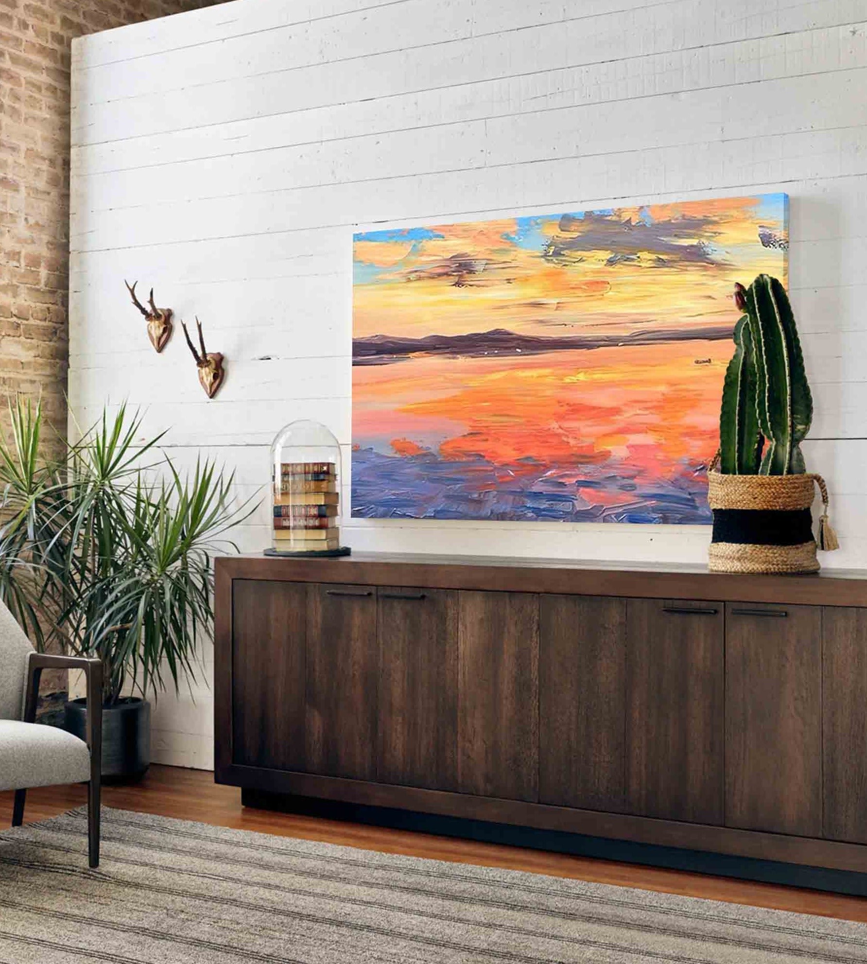 Sunset Glow Abstract Landscape Art