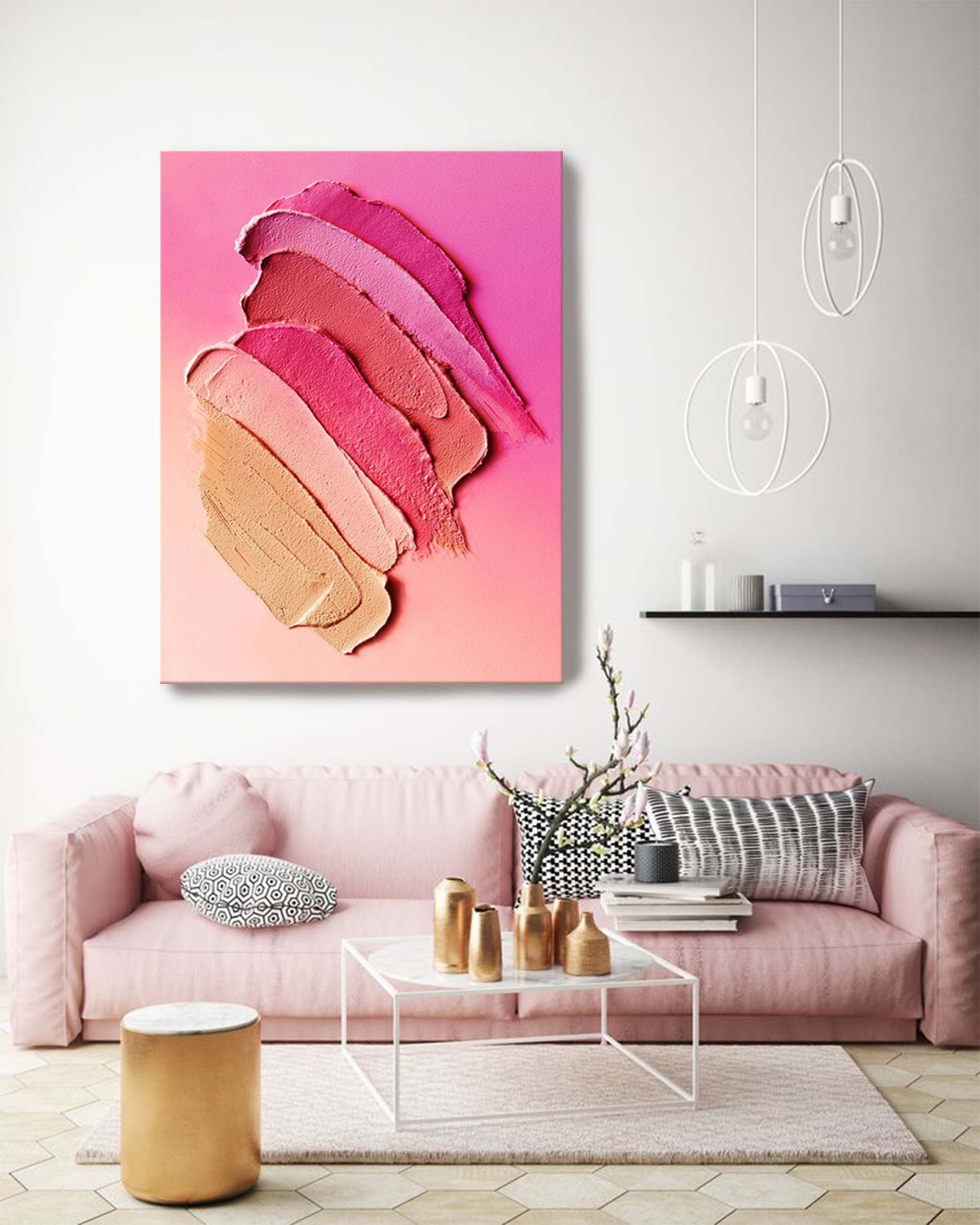 Textured Pink Gradient Canvas Art