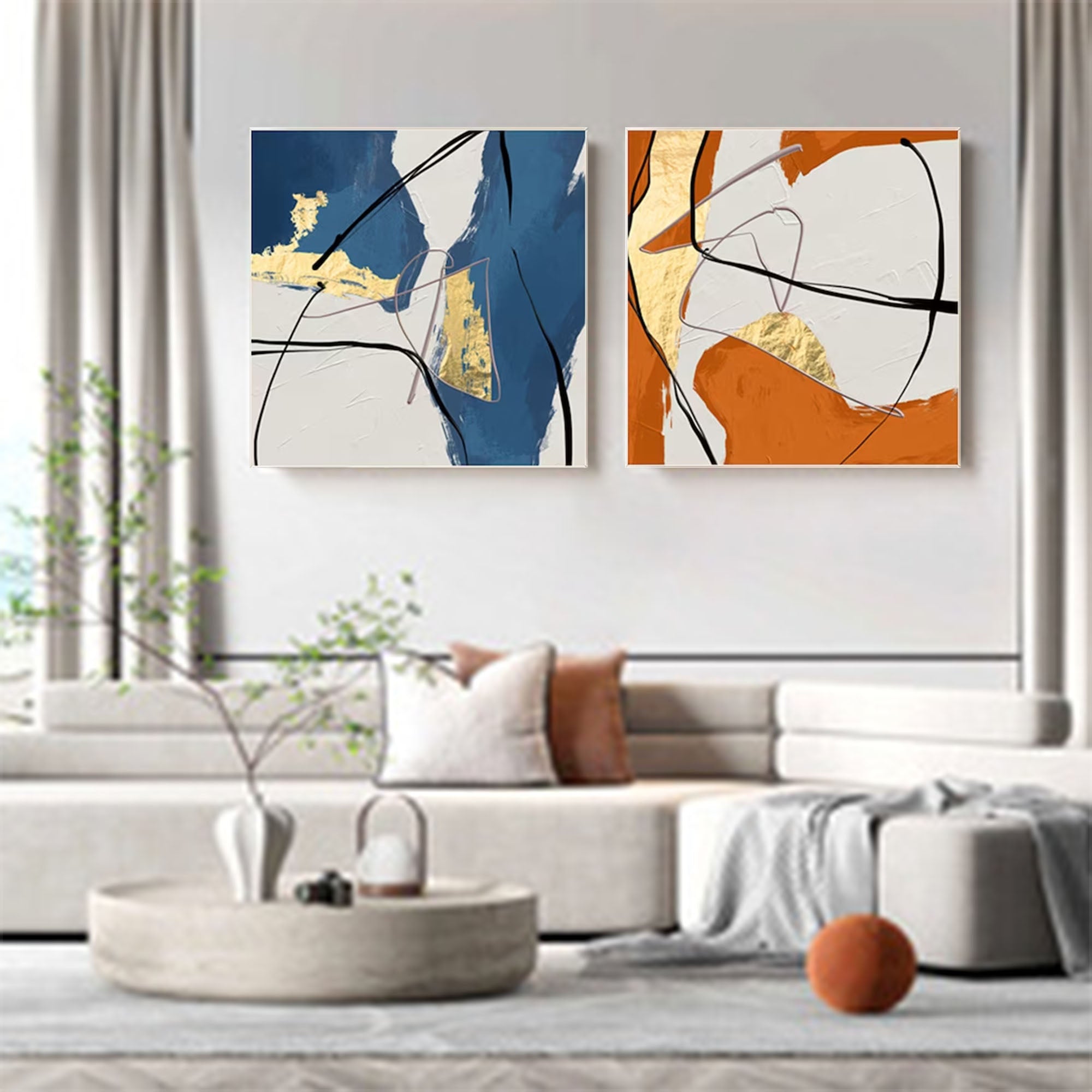 Bold Elegance: Dual Abstract Harmony