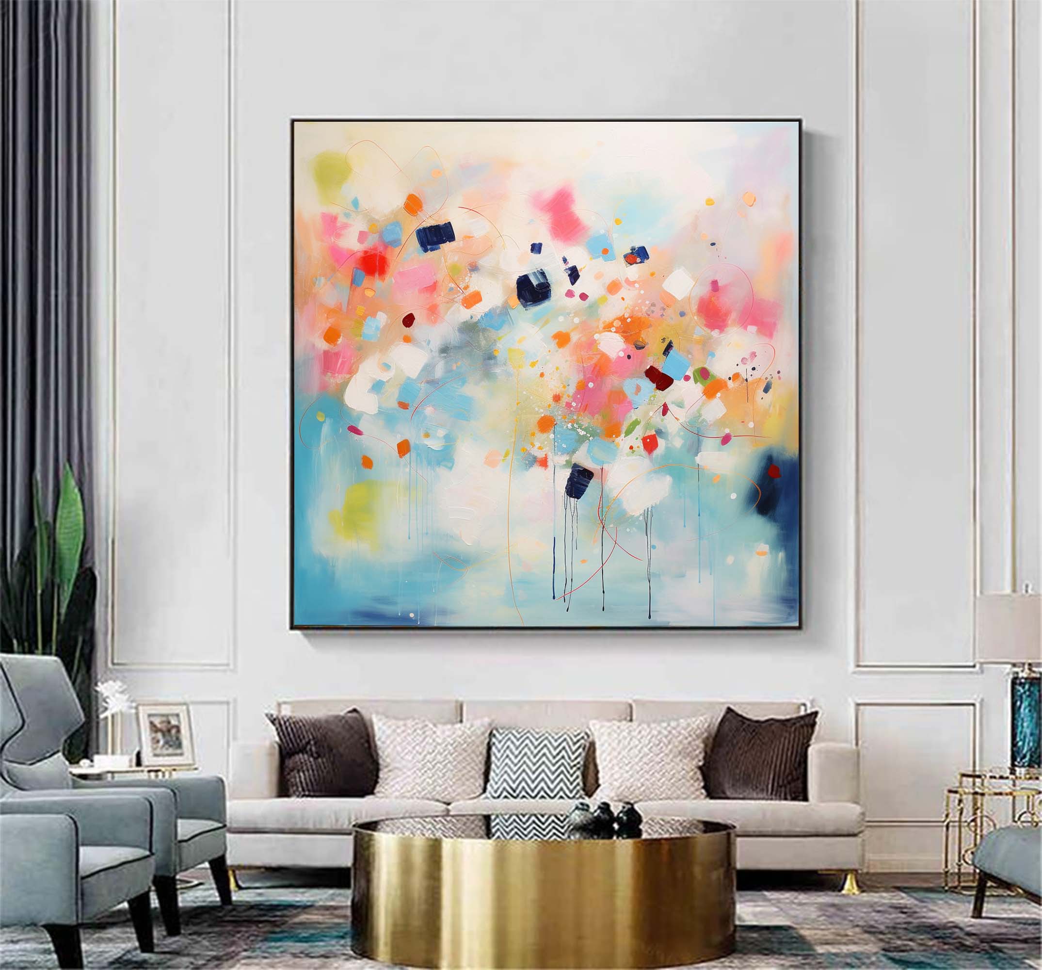 Playful Abstract Color Burst Art
