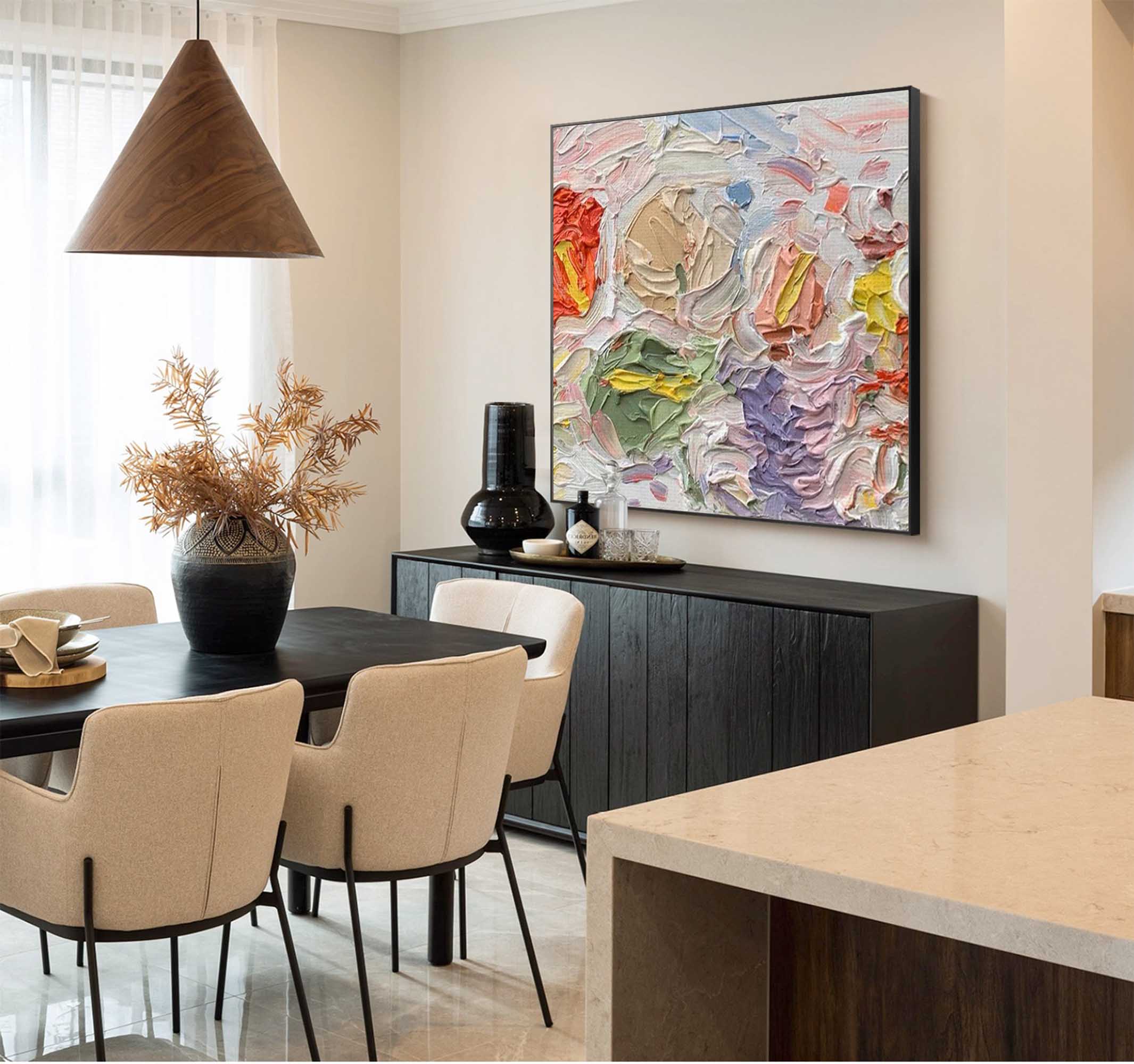 Vibrant Floral Abstract Oil Art