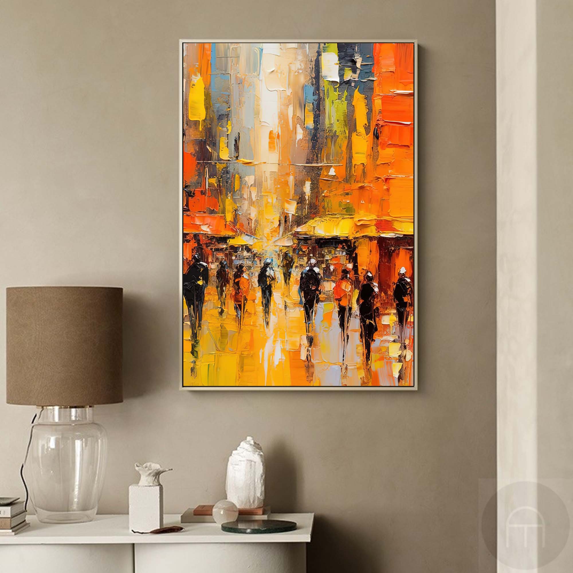 Golden Hour Cityscape Oil Painting