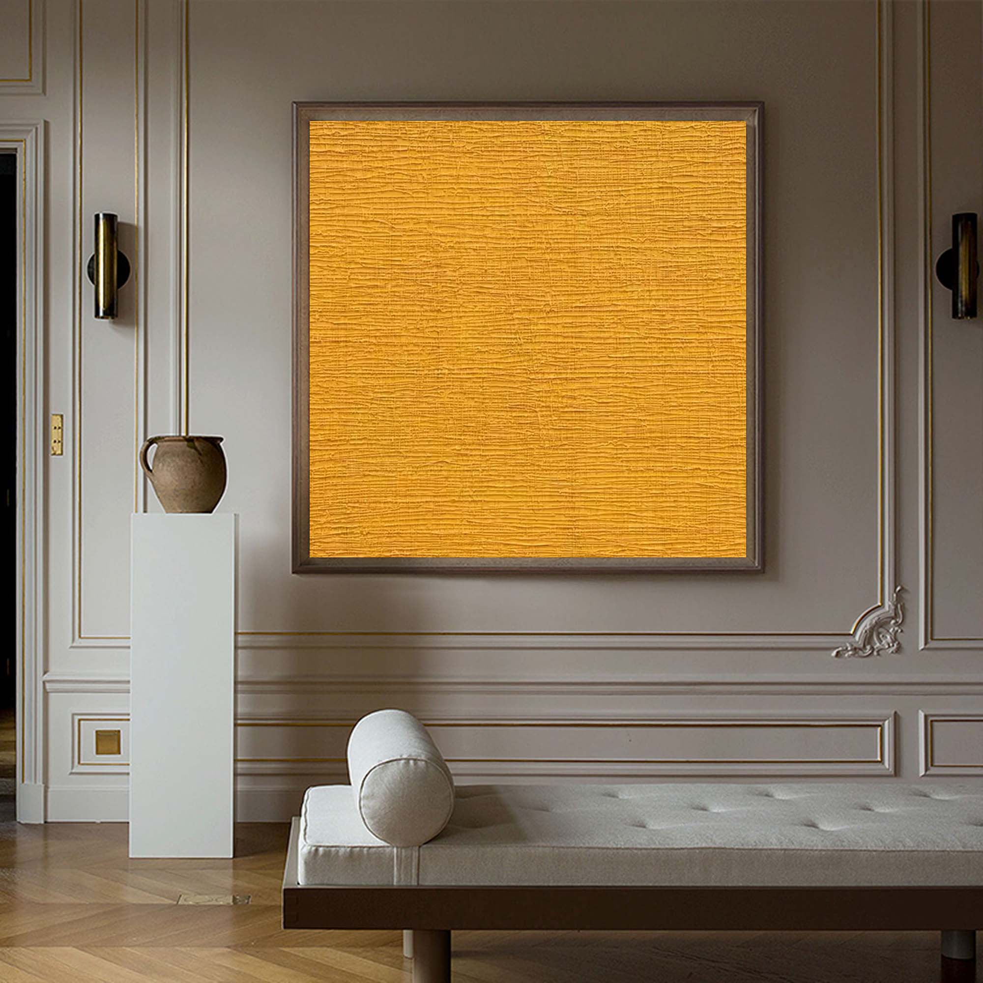 Textured Mustard Yellow Canvas Art