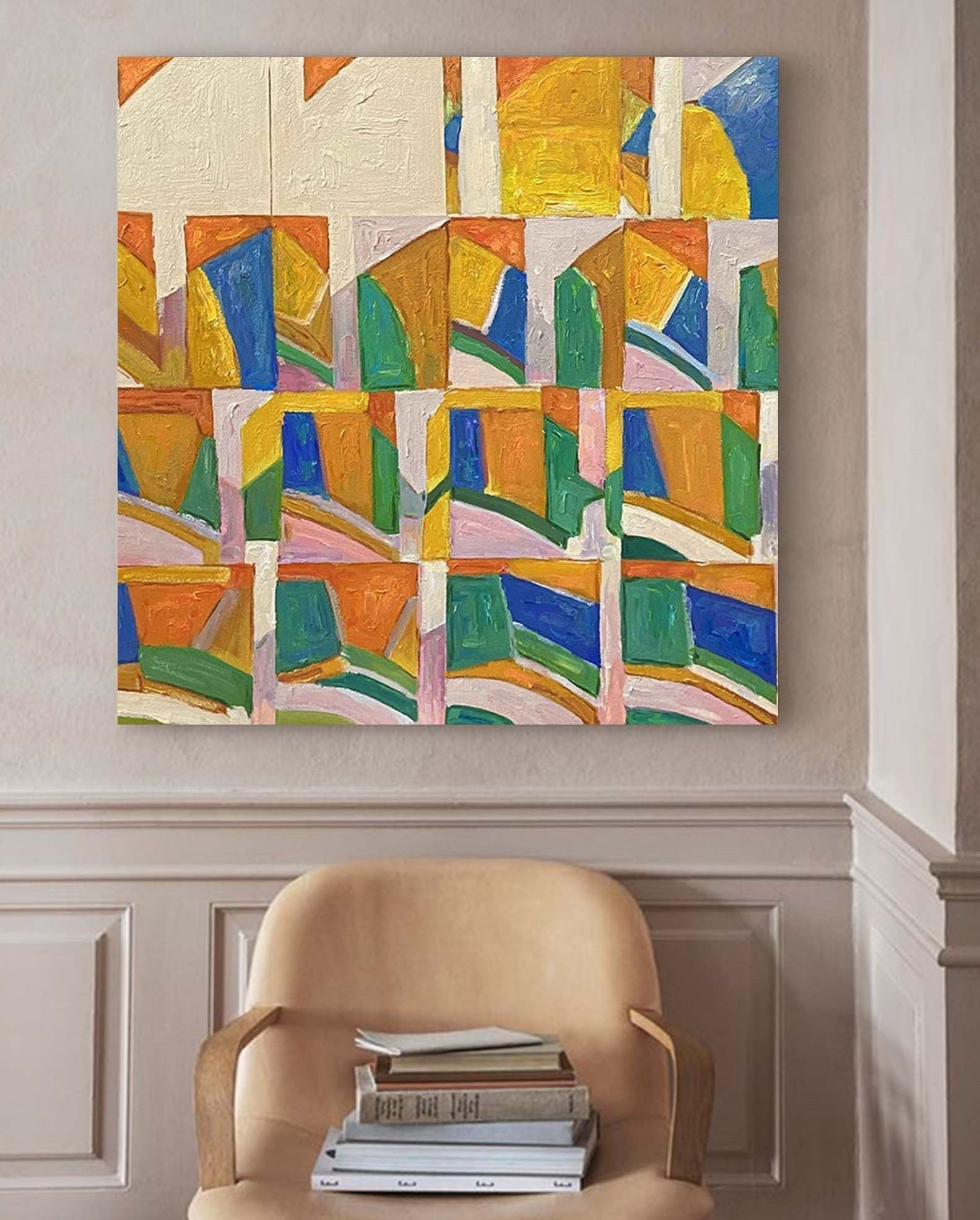 Geometric Abstract Pattern Canvas Art