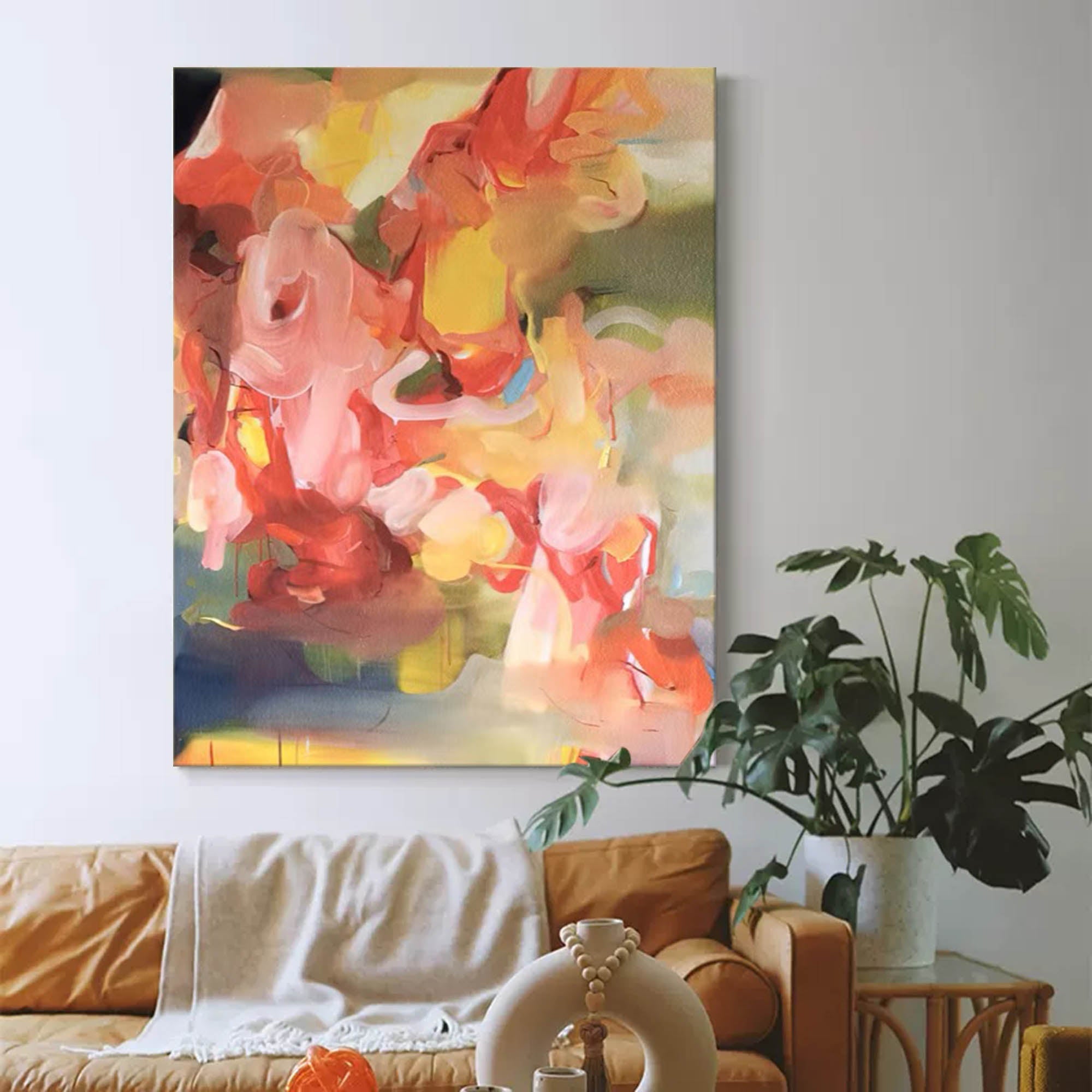 Soft Abstract Floral Oil Painting