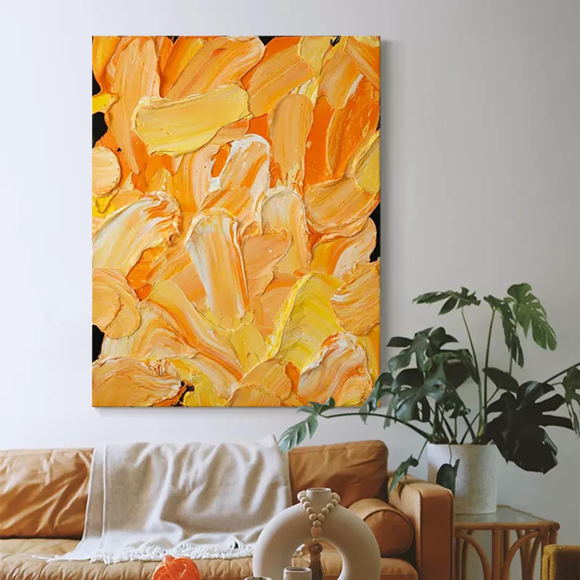 Bold Orange Abstract Palette Art
