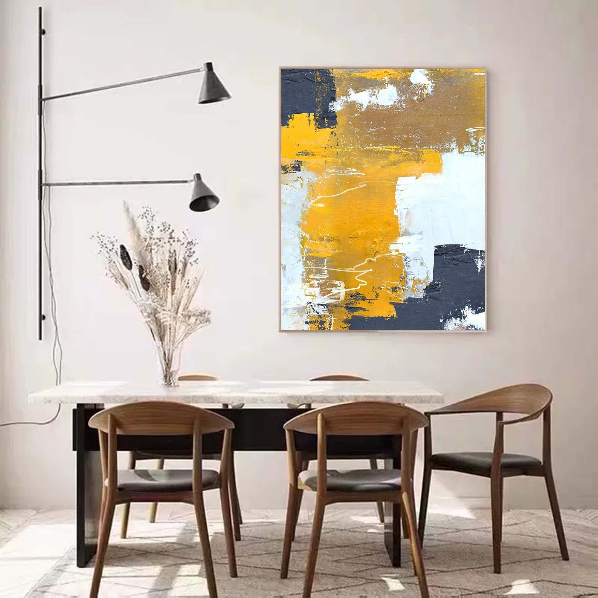 Golden Beige Abstract Canvas Art