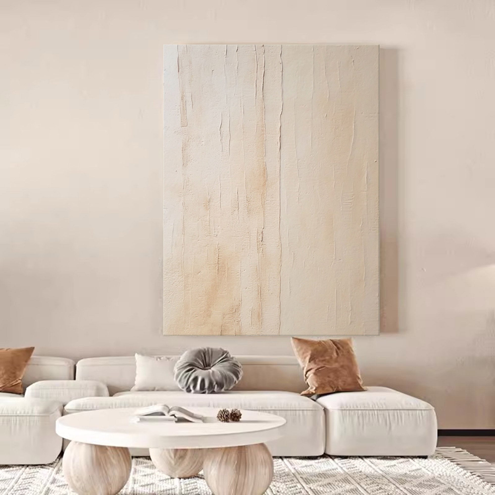 Textured Minimalist Beige Canvas