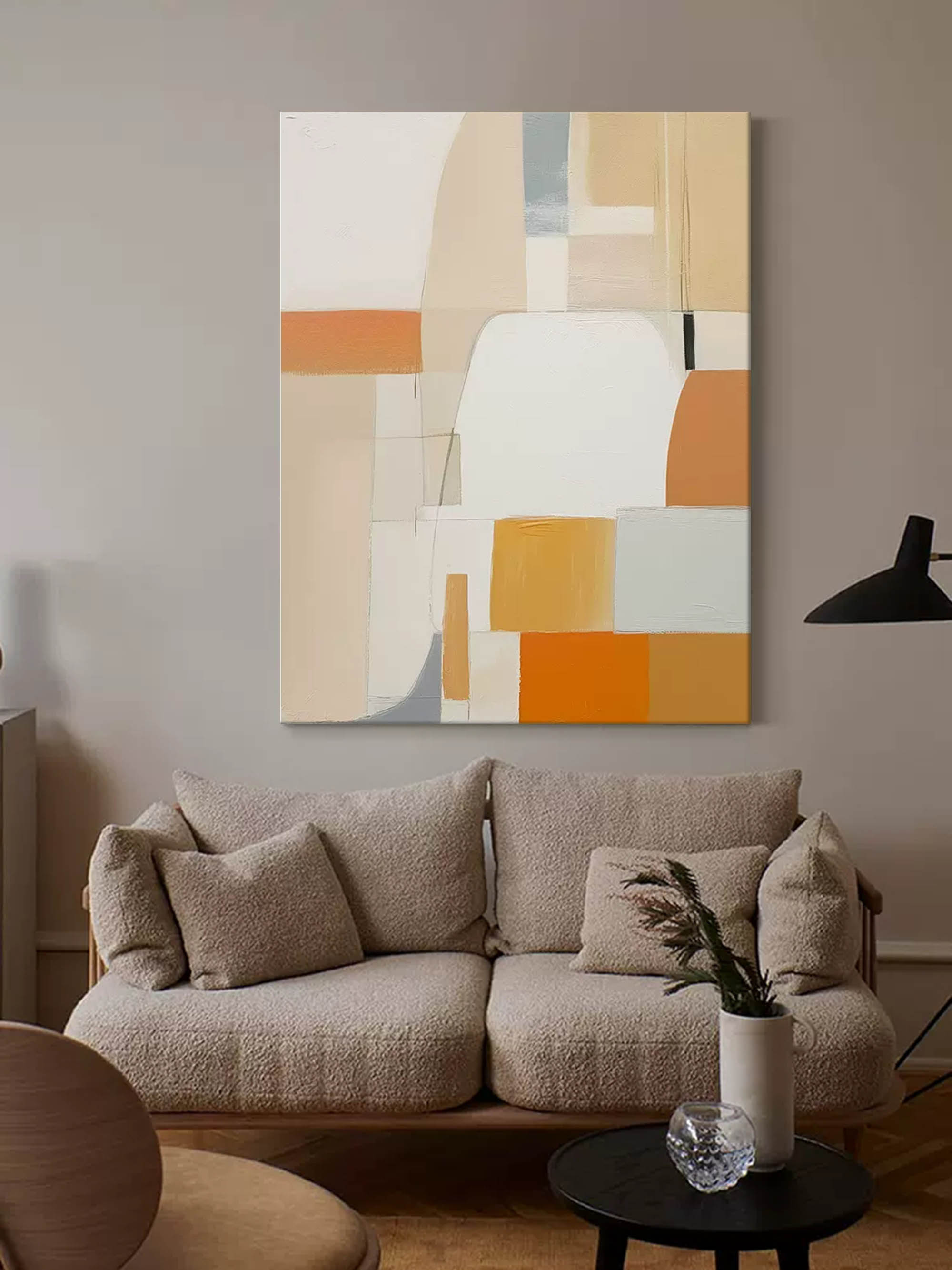 Modern Geometric Abstract in Warm Tones