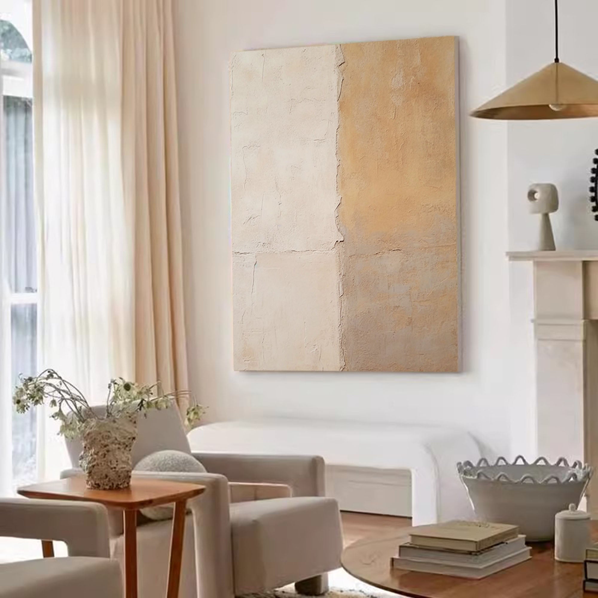 Neutral Tones Textured Abstract Art