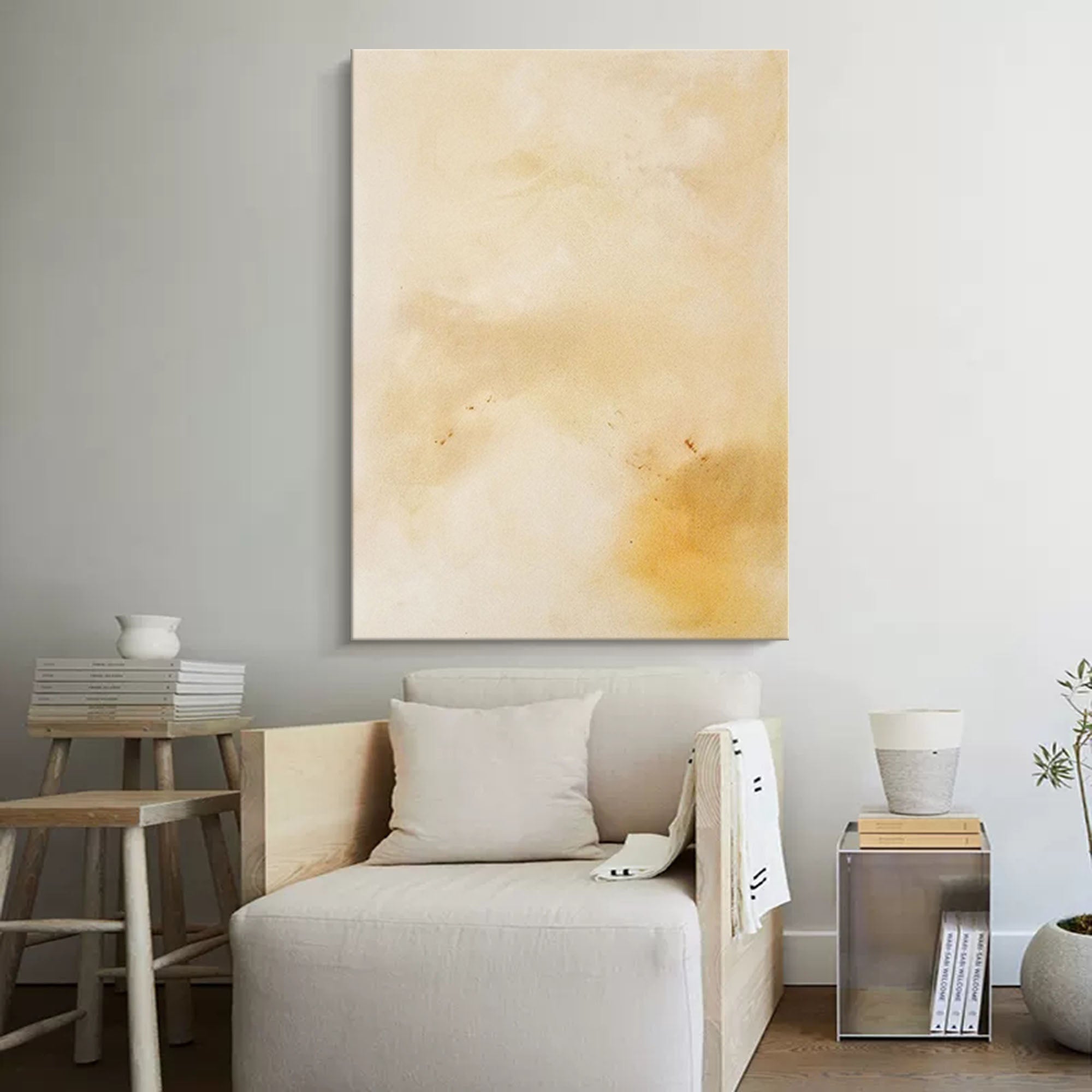 Neutral Minimalist Abstract Canvas