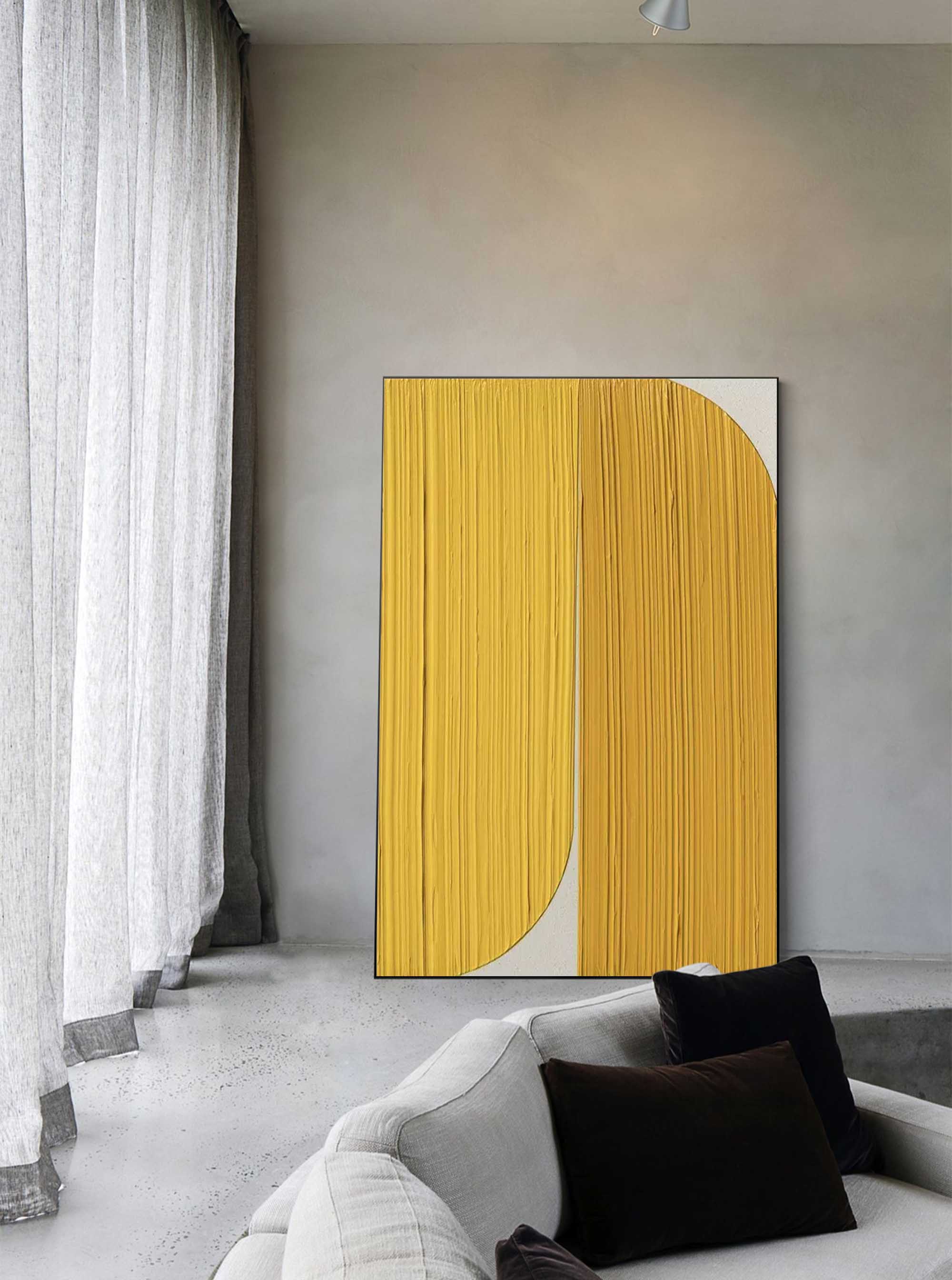 Golden Curved Minimalist Abstract