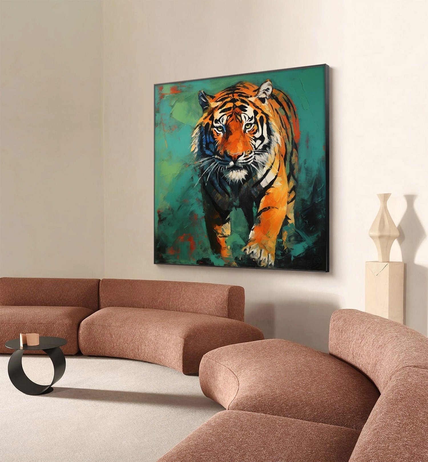 Stealthy Tiger in Bold Brushstrokes