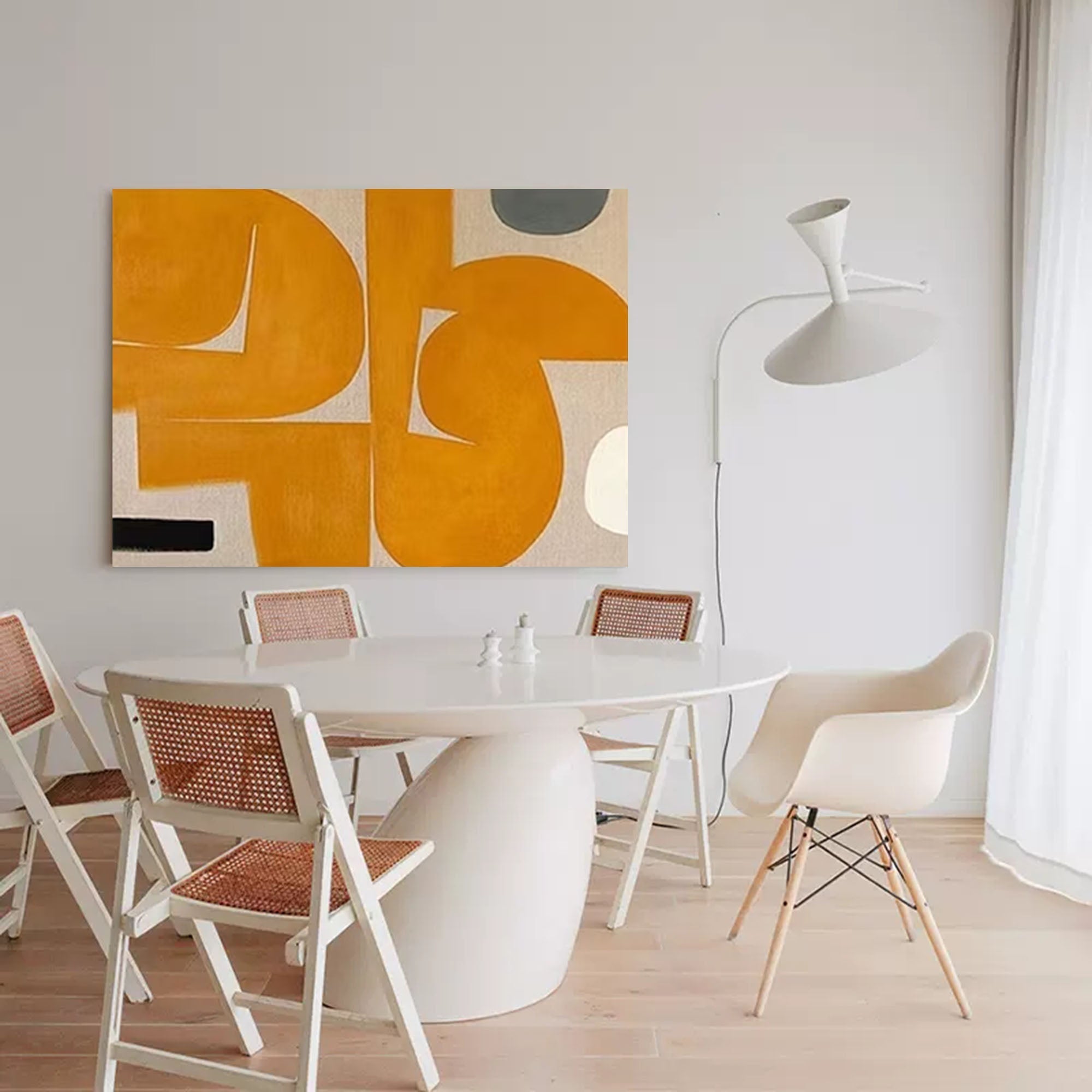 Golden Curves: Mid-Century Abstract Harmony