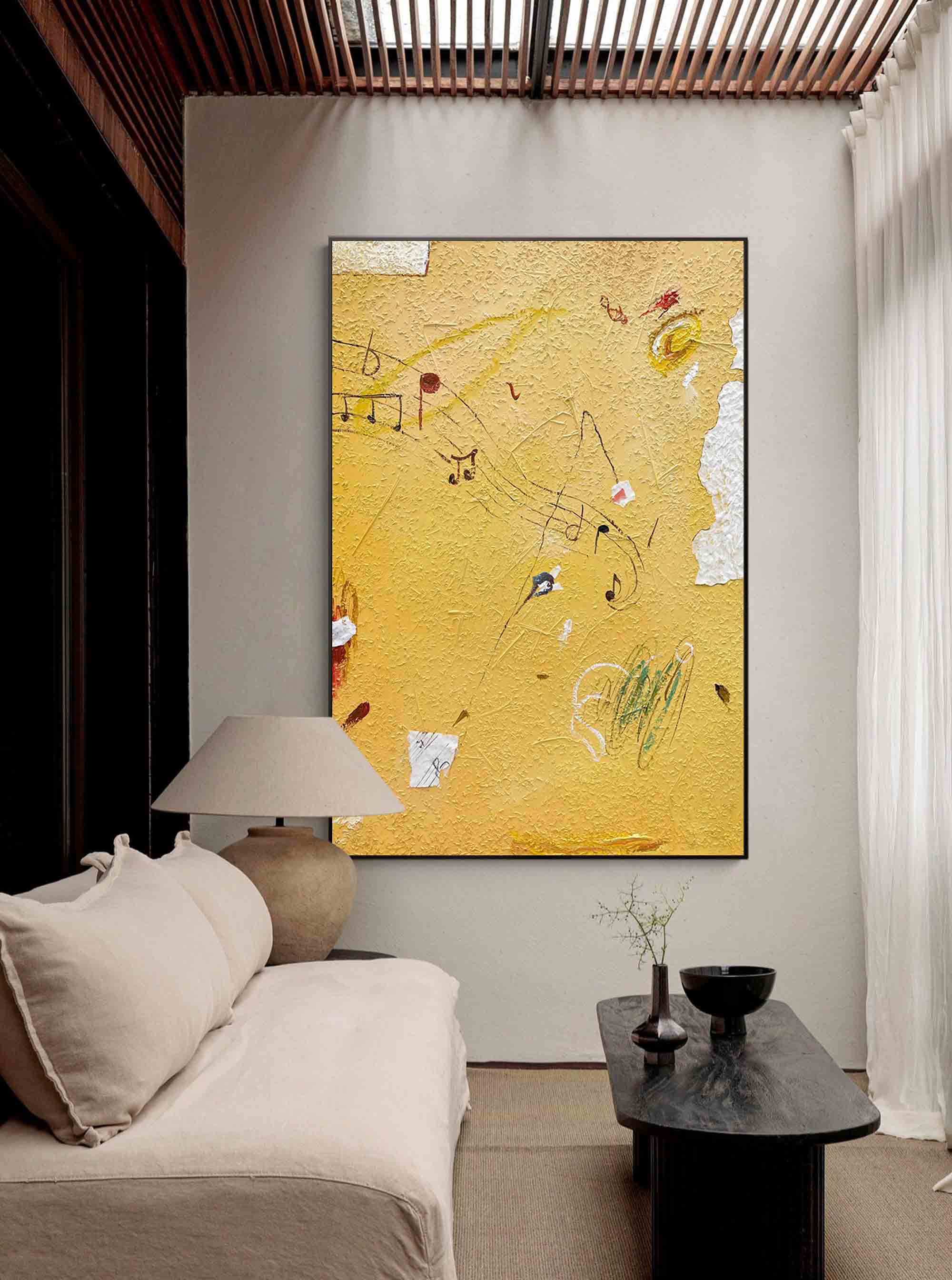 Musical Notes Abstract Textured Canvas Art