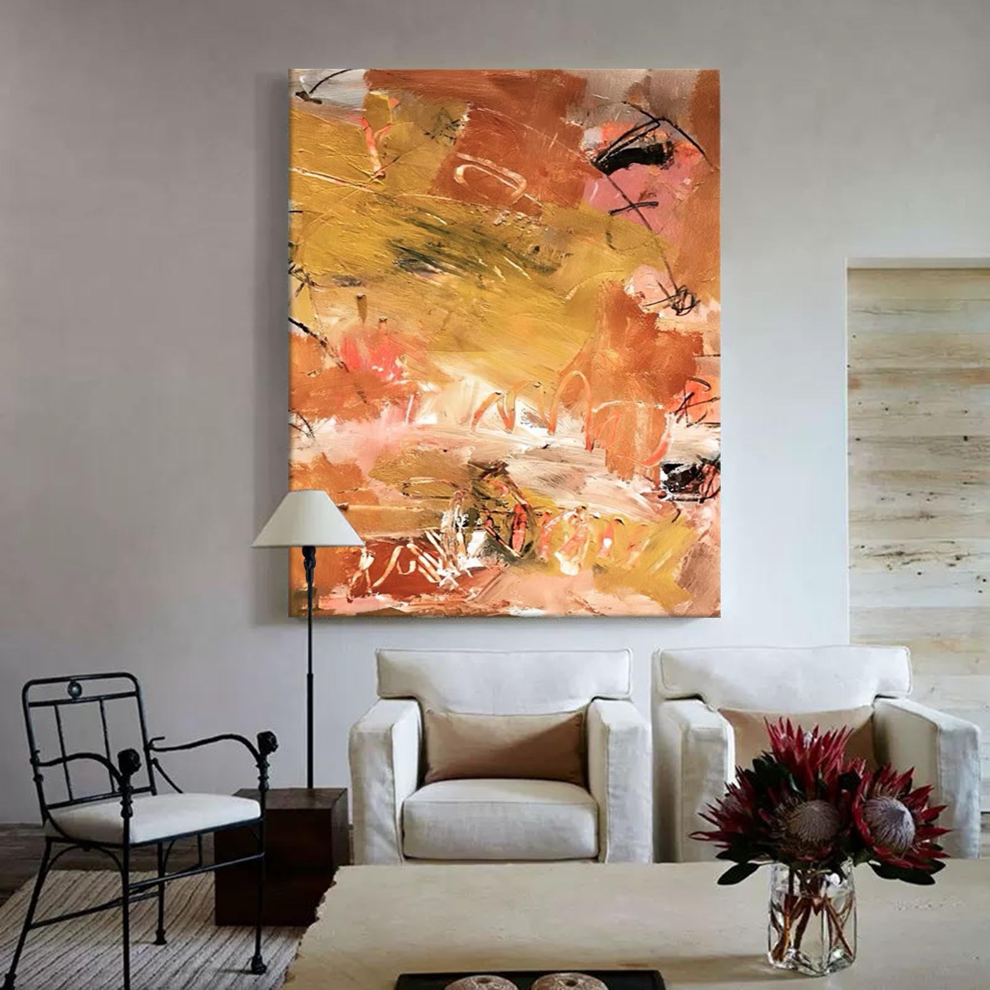 Earthy Abstract Textured Oil Art