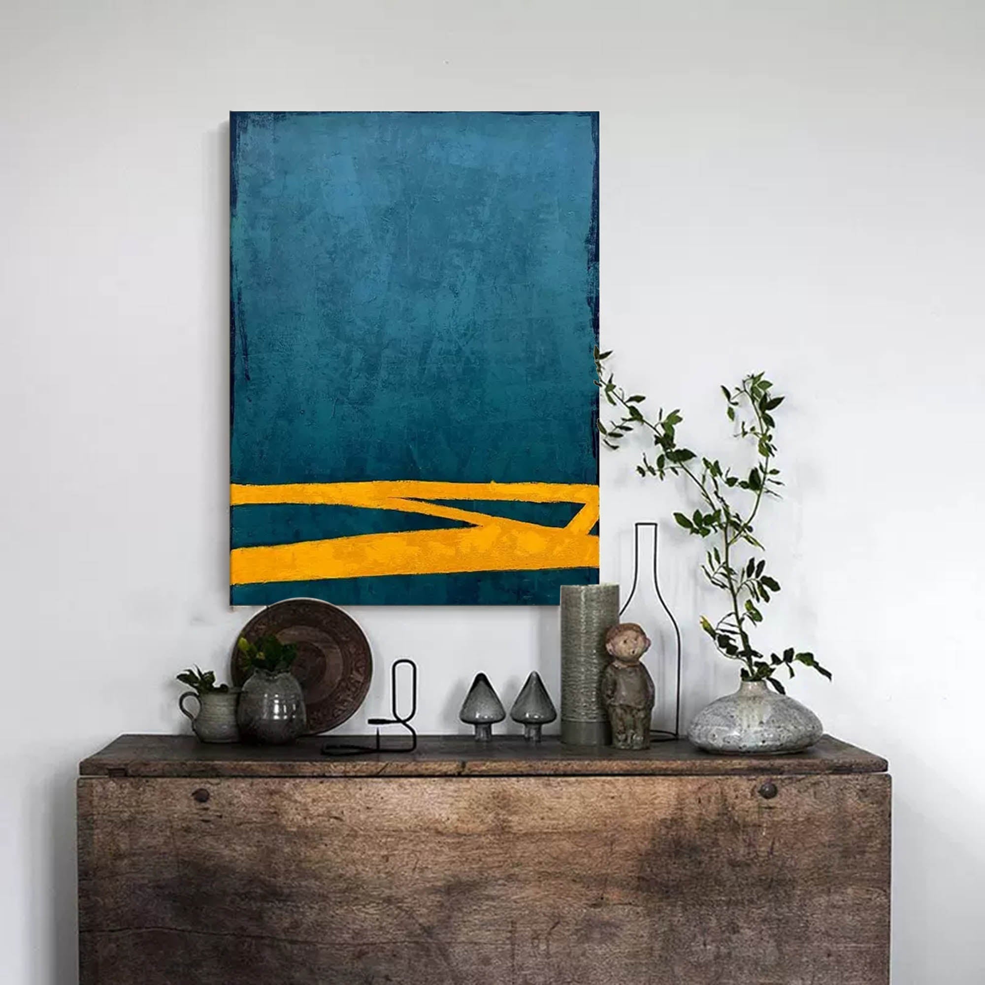Teal and Gold Minimalist Canvas