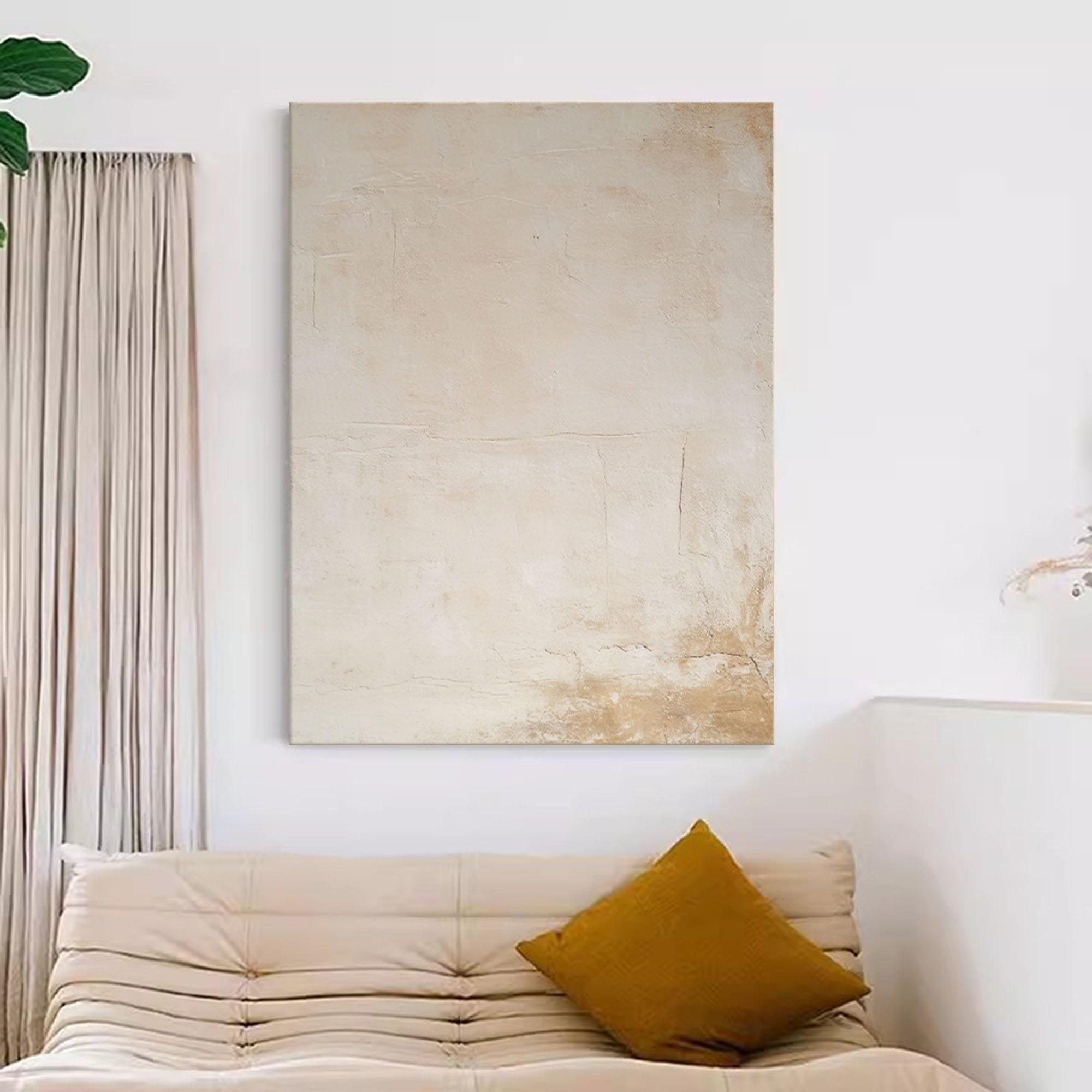 Subtle Beige Textured Abstract Art