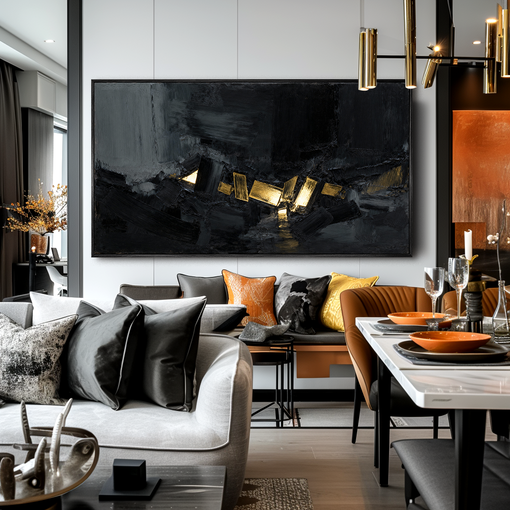 Abstract Wabi Texture Black GNM69