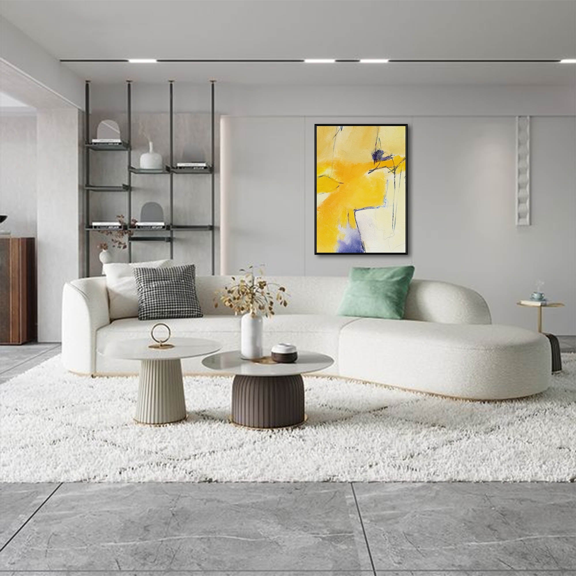 Golden Glow Abstract Canvas Art