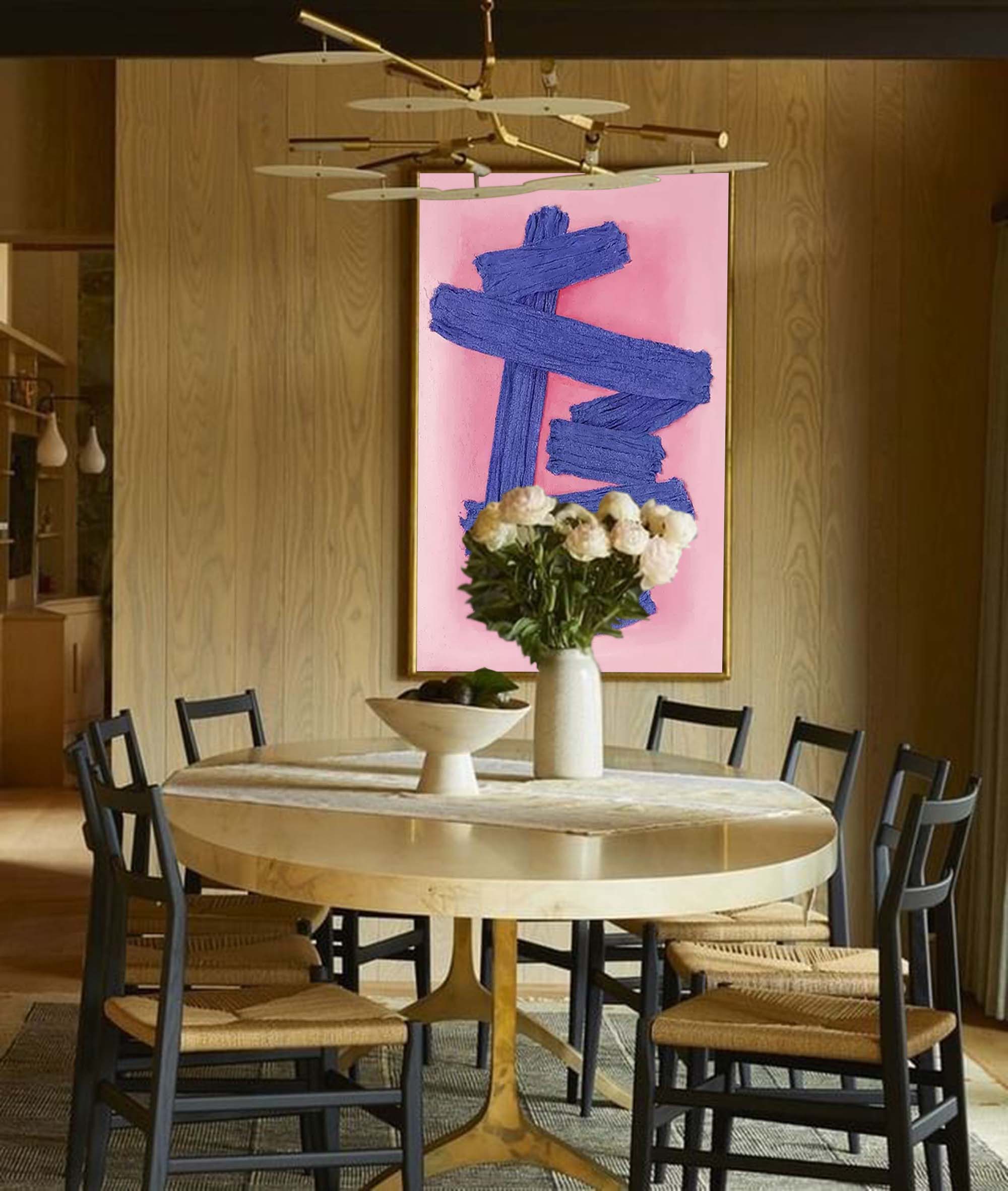 Abstract Texture in Bold Blue Strokes