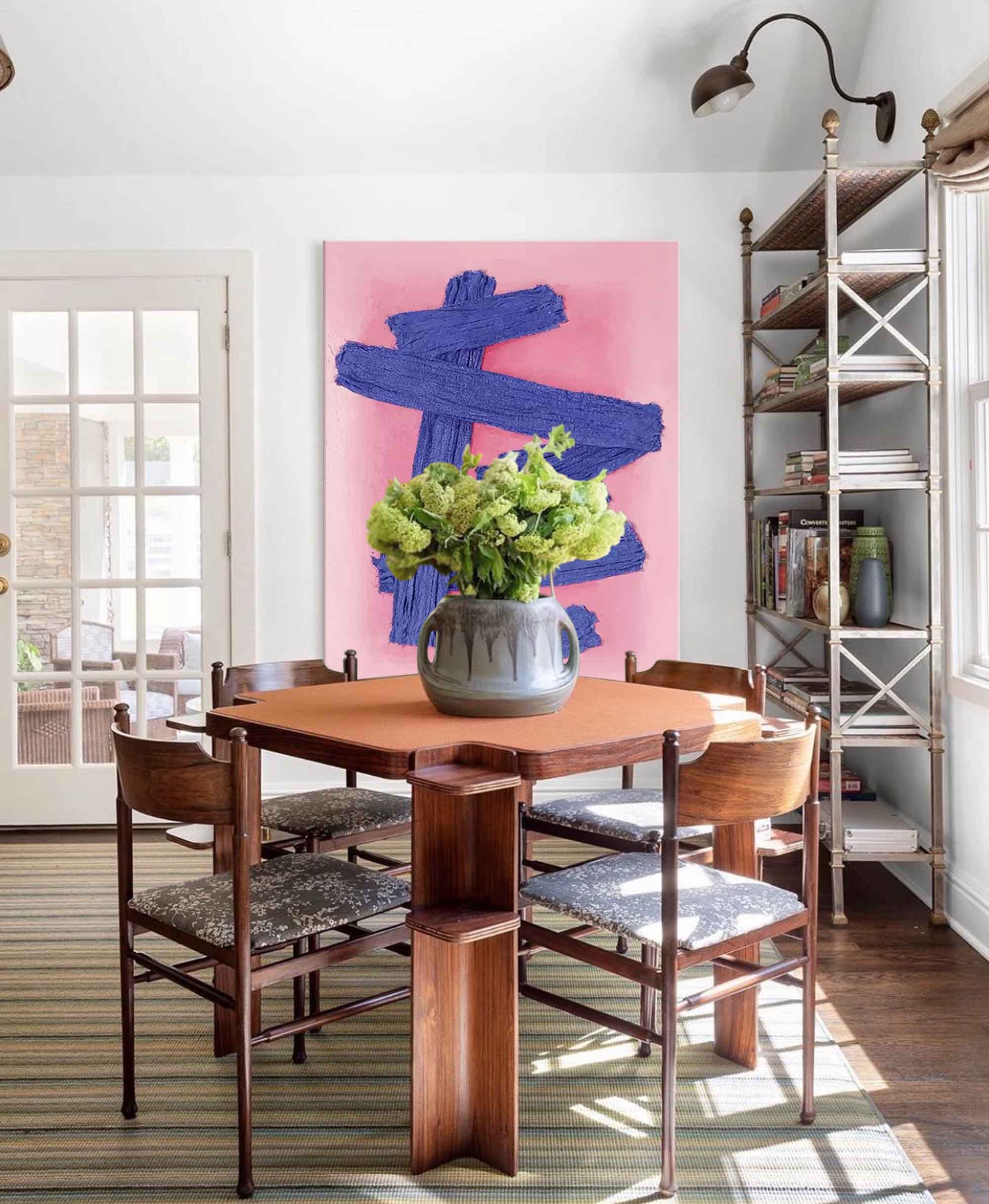 Abstract Texture in Bold Blue Strokes