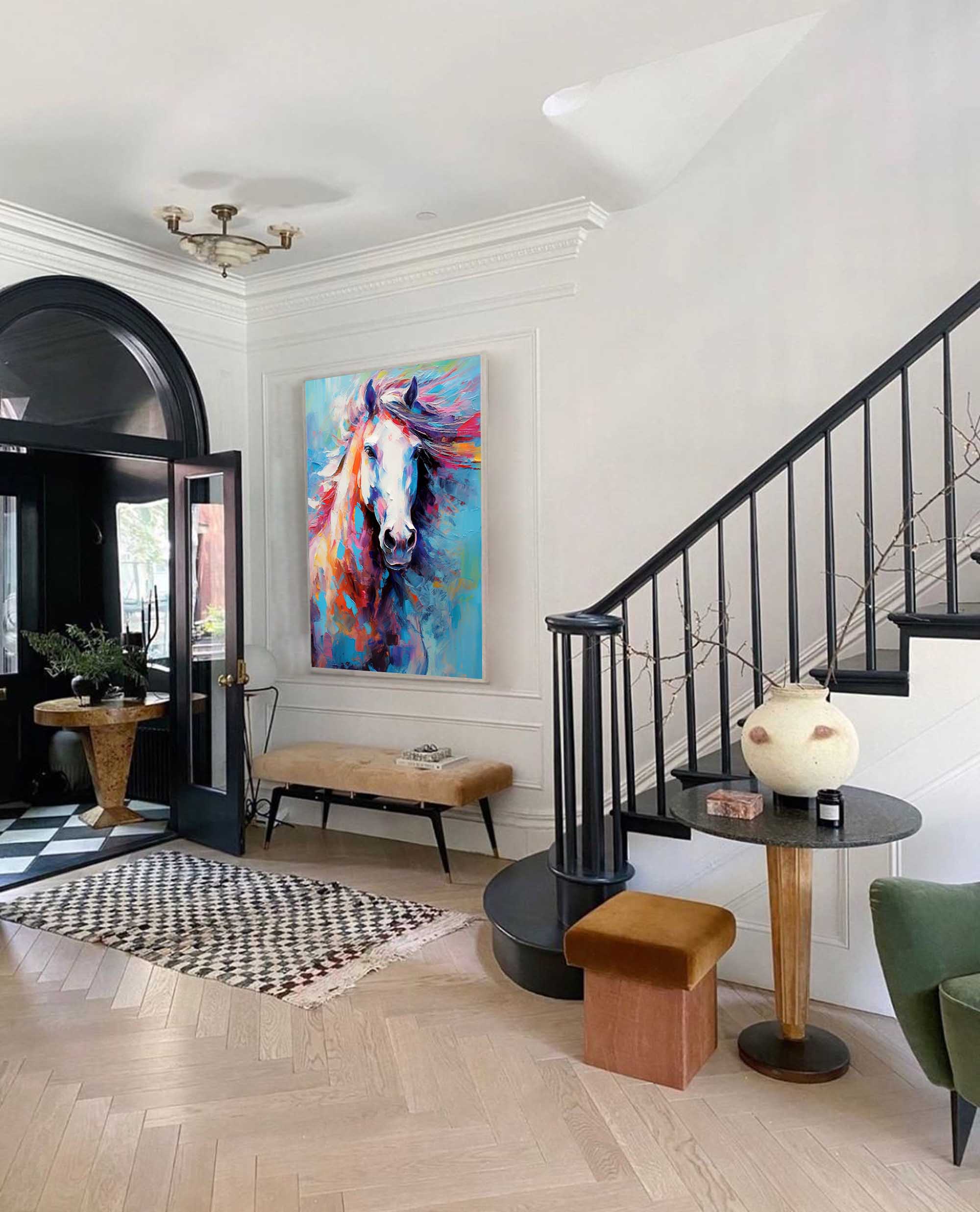 Colorful Horse in Motion