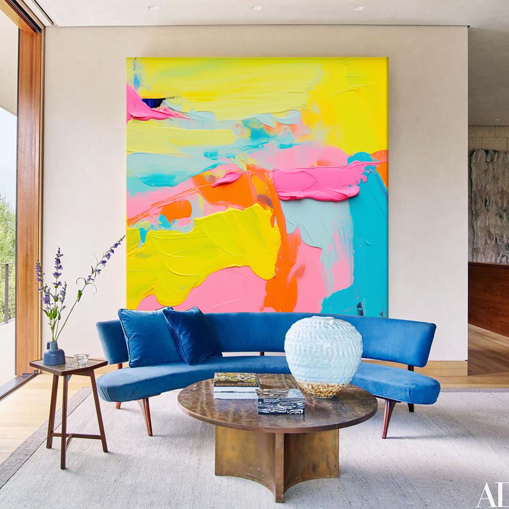 Radiant Waves Abstract Canvas