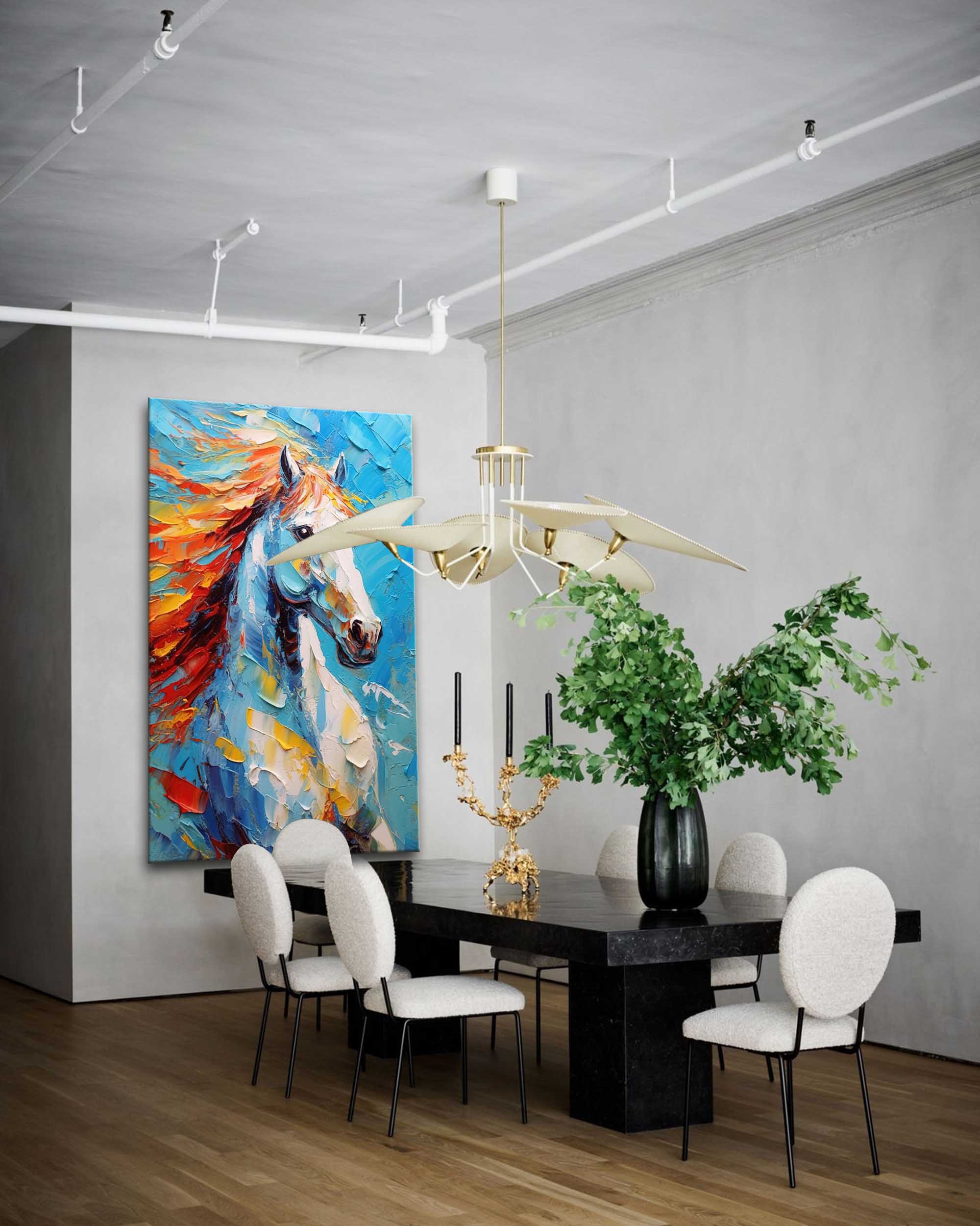 Majestic Horse in Fiery Motion