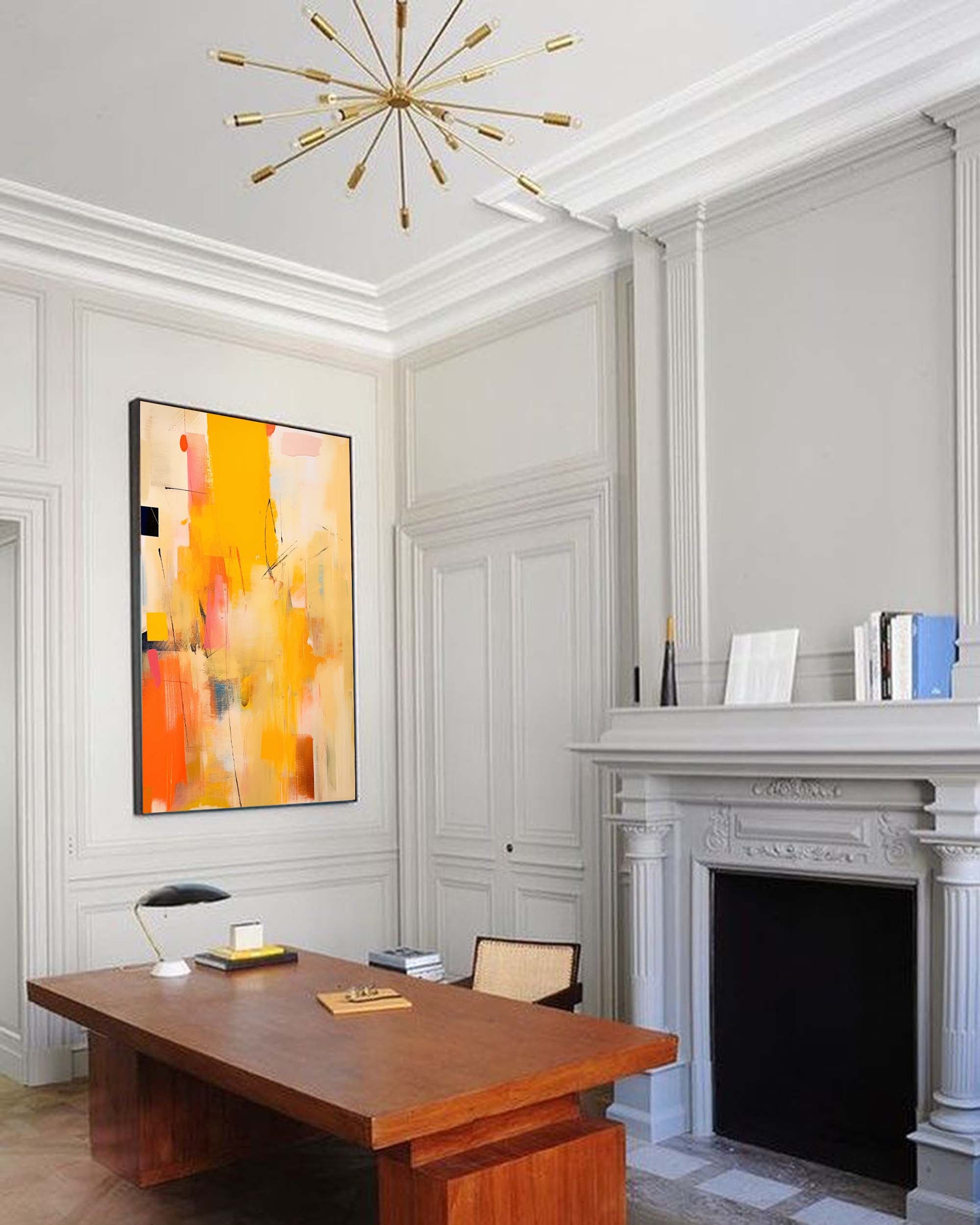 Sunrise Abstraction in Yellow and Pink