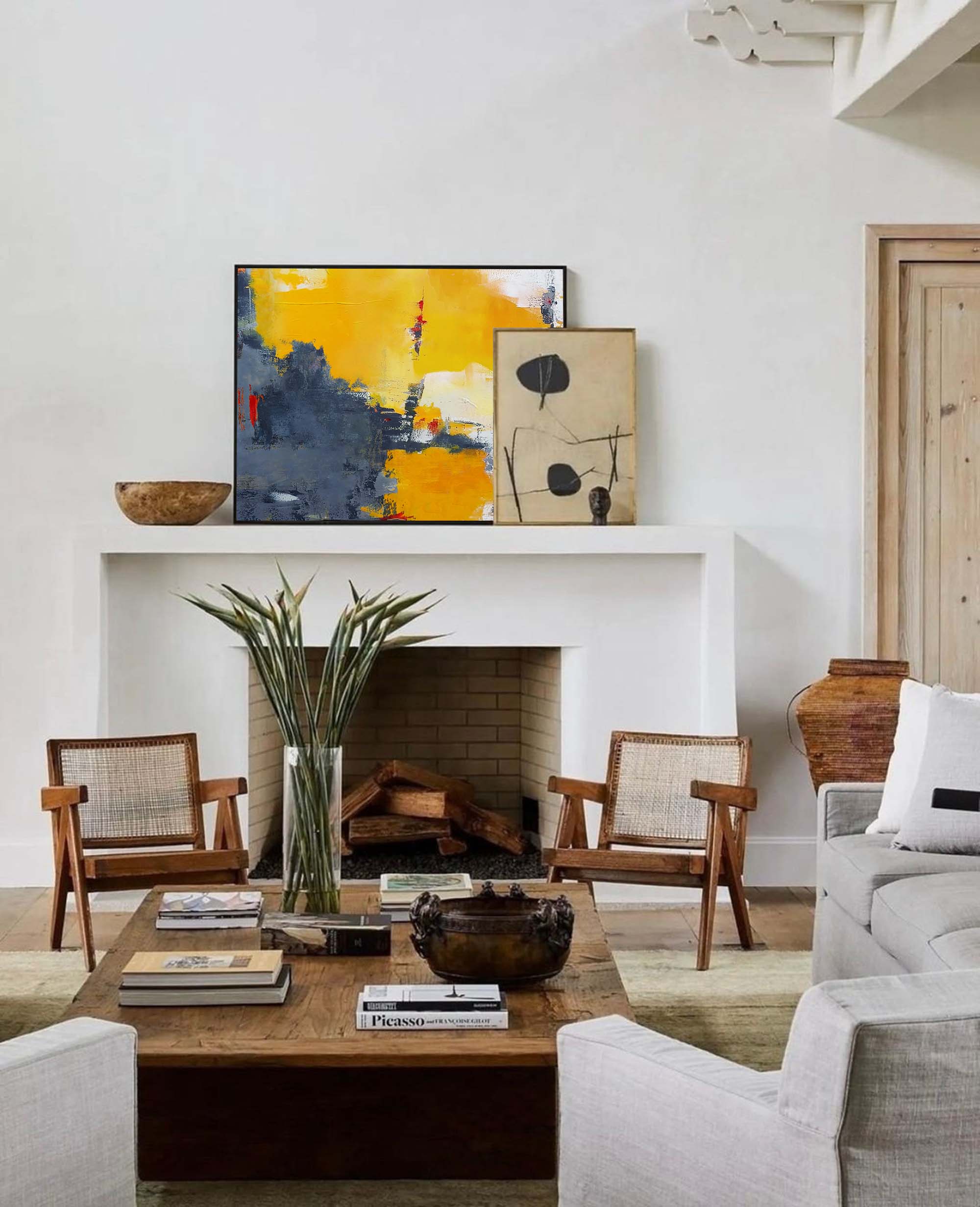 Bold Sunset Tones Abstract Art