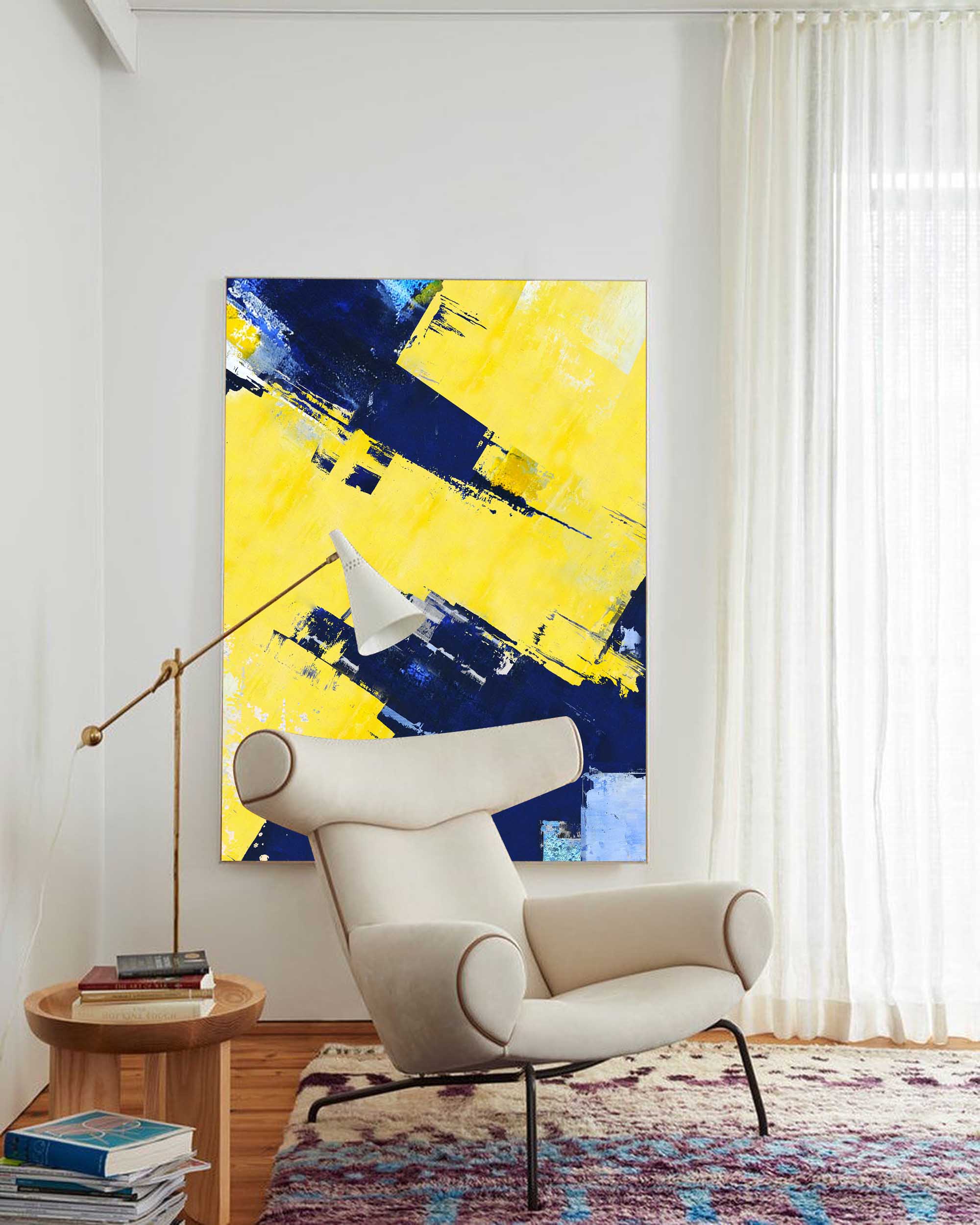 Vibrant Blue and Yellow Abstract